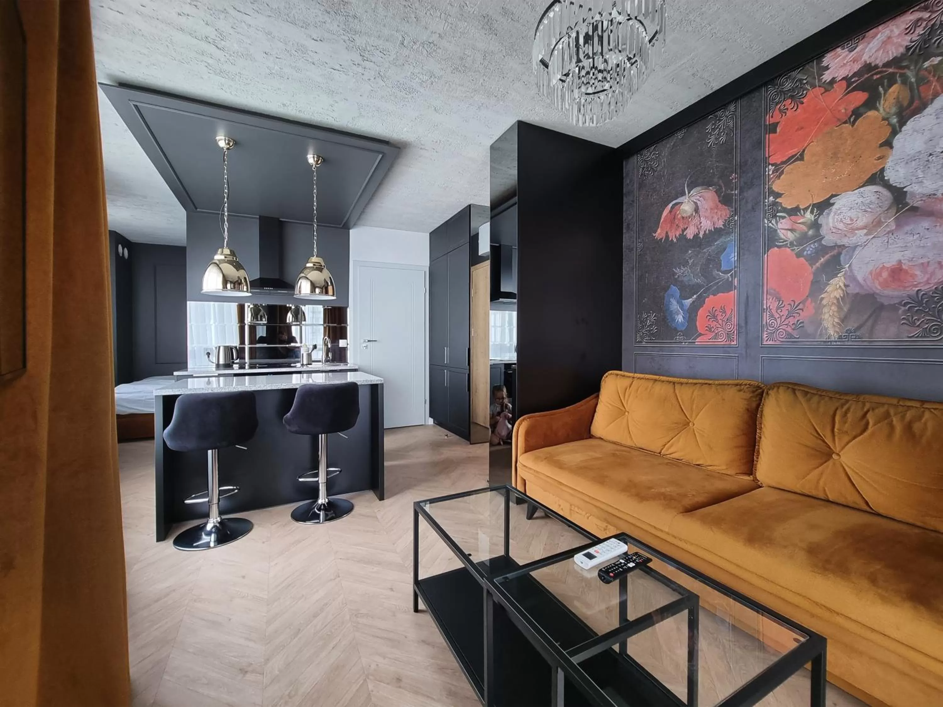 Kitchen or kitchenette, Seating Area in Silesia Aparthotel