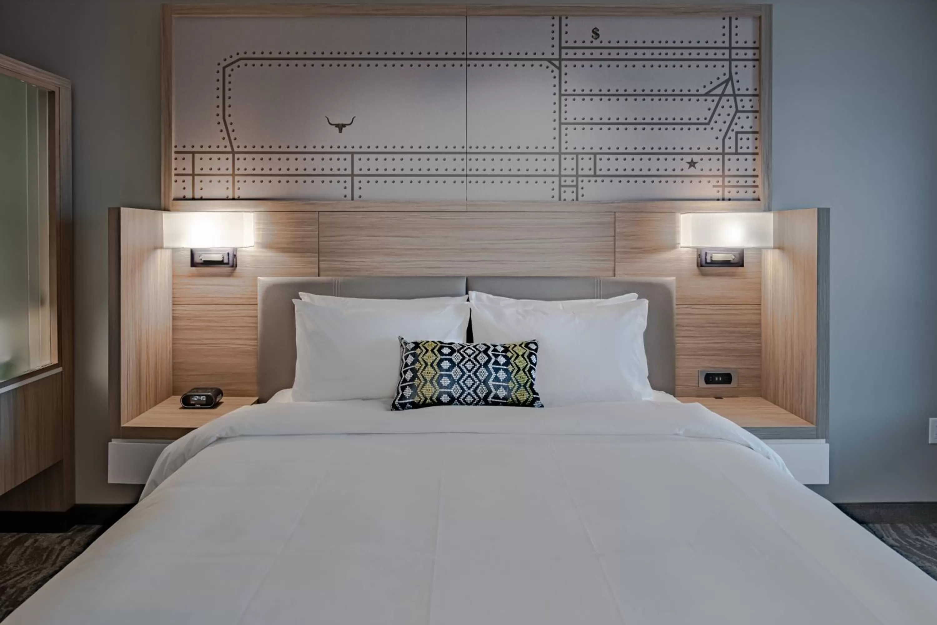 Bedroom, Bed in SpringHill Suites by Marriott Fort Worth Historic Stockyards