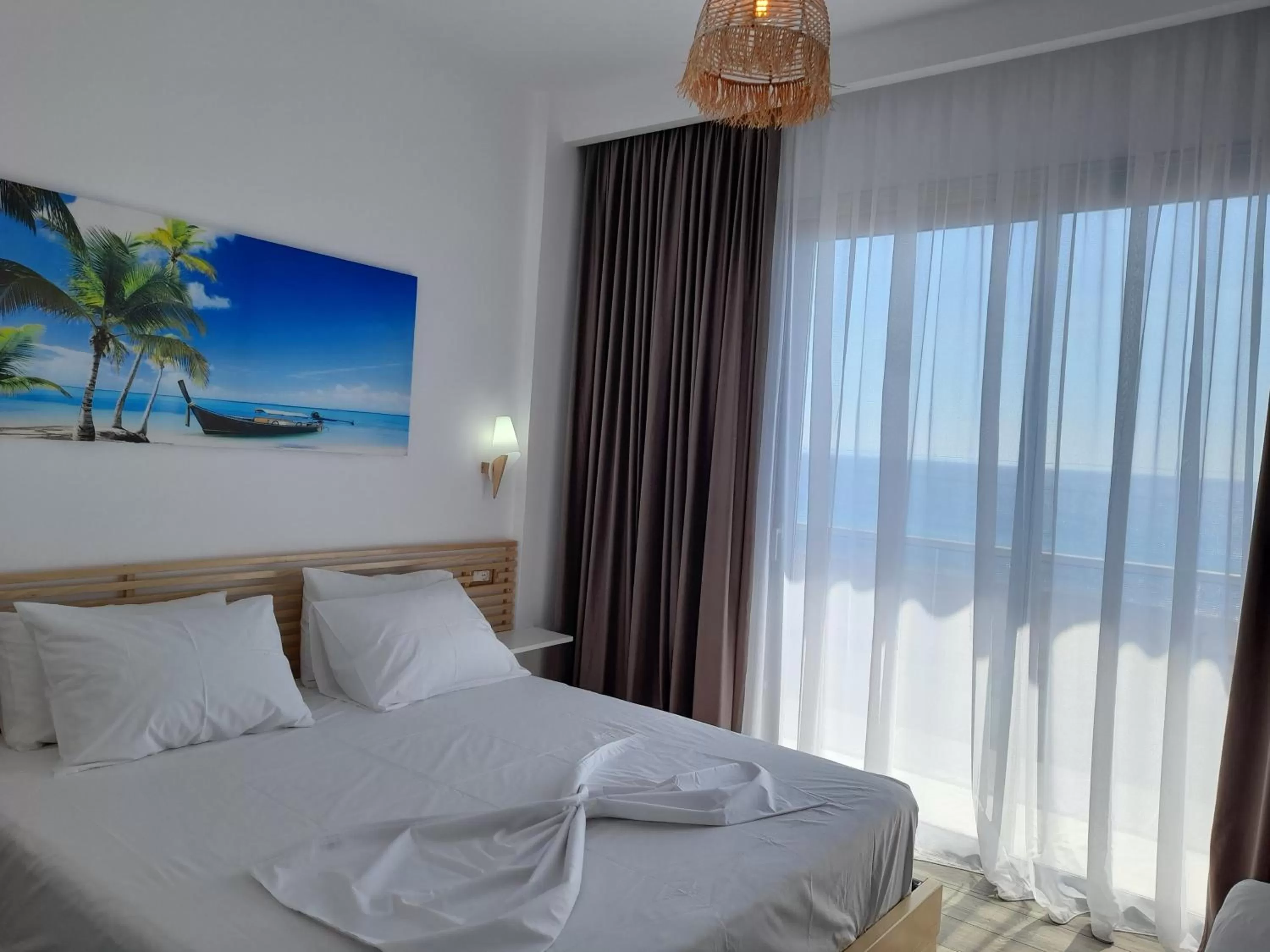 Bed in Anxhelos Hotel