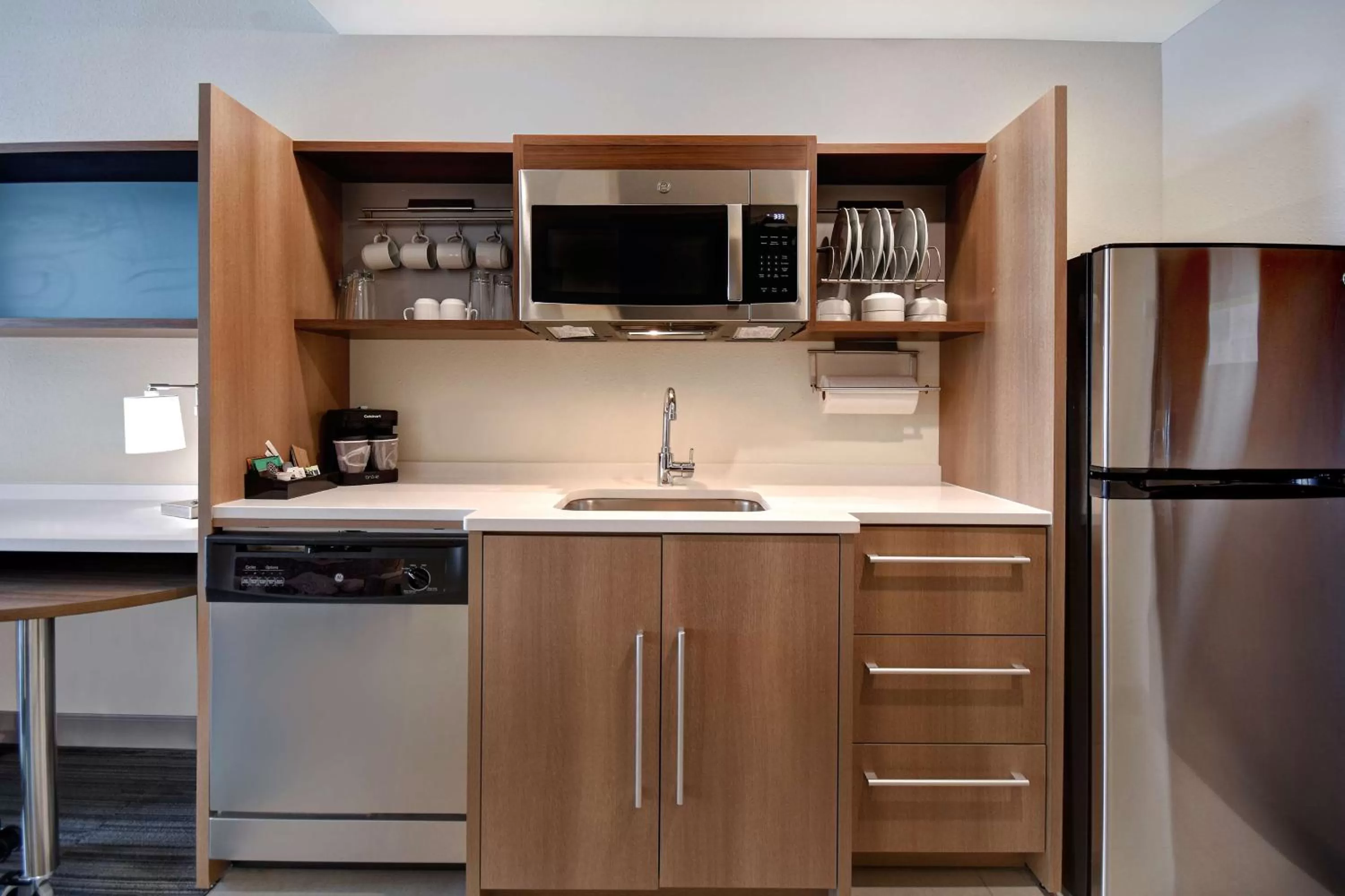Kitchen or kitchenette in Home2 Suites By Hilton Kalamazoo Downtown, Mi