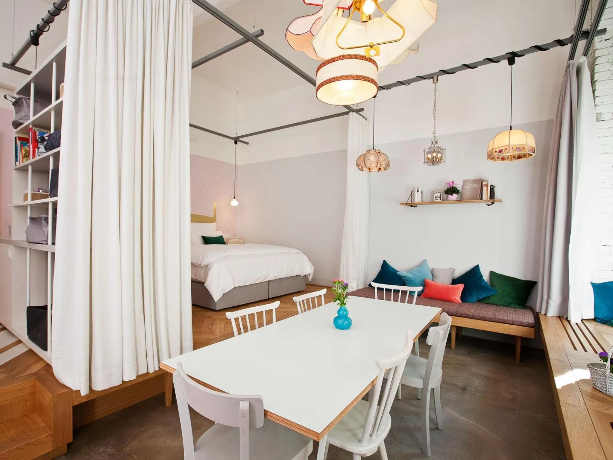 Living room, Bed in grätzlhotel Karmelitermarkt