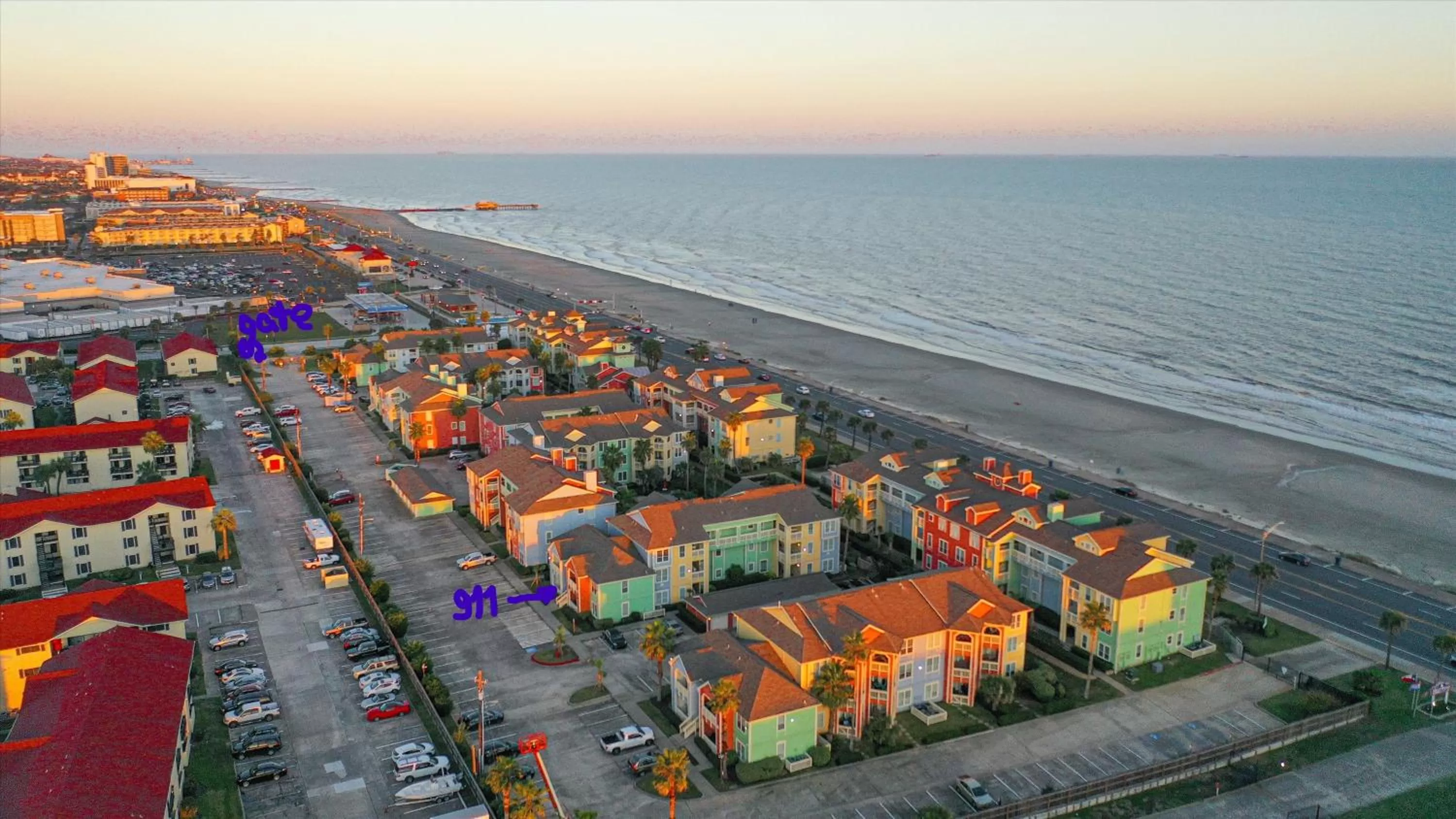 Bird's eye view in The Dawn on Galveston Beach