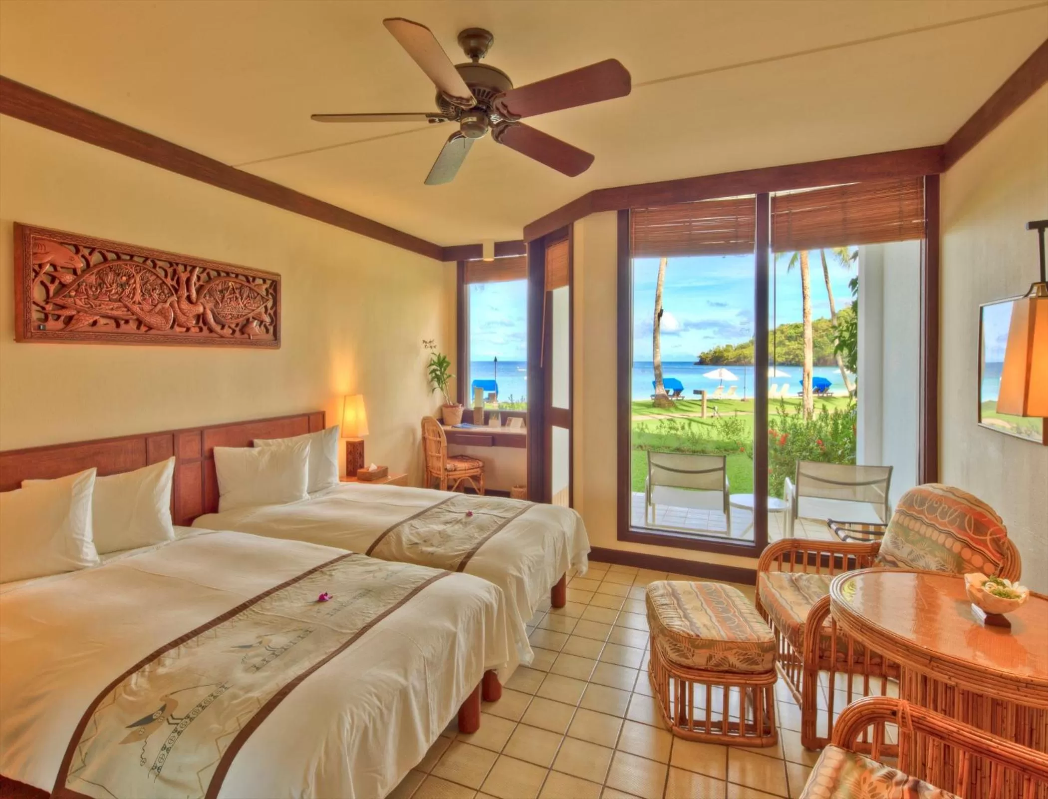 Bed in Palau Pacific Resort