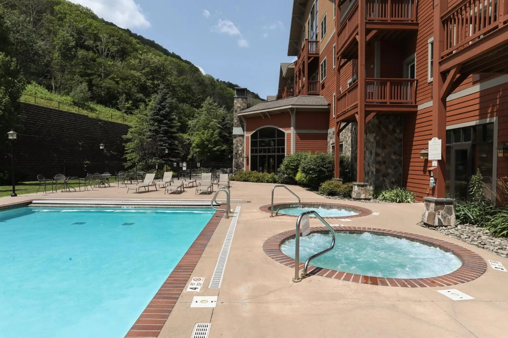 Swimming pool in Kaatskill Mountain Club and Condos by Hunter Mountain