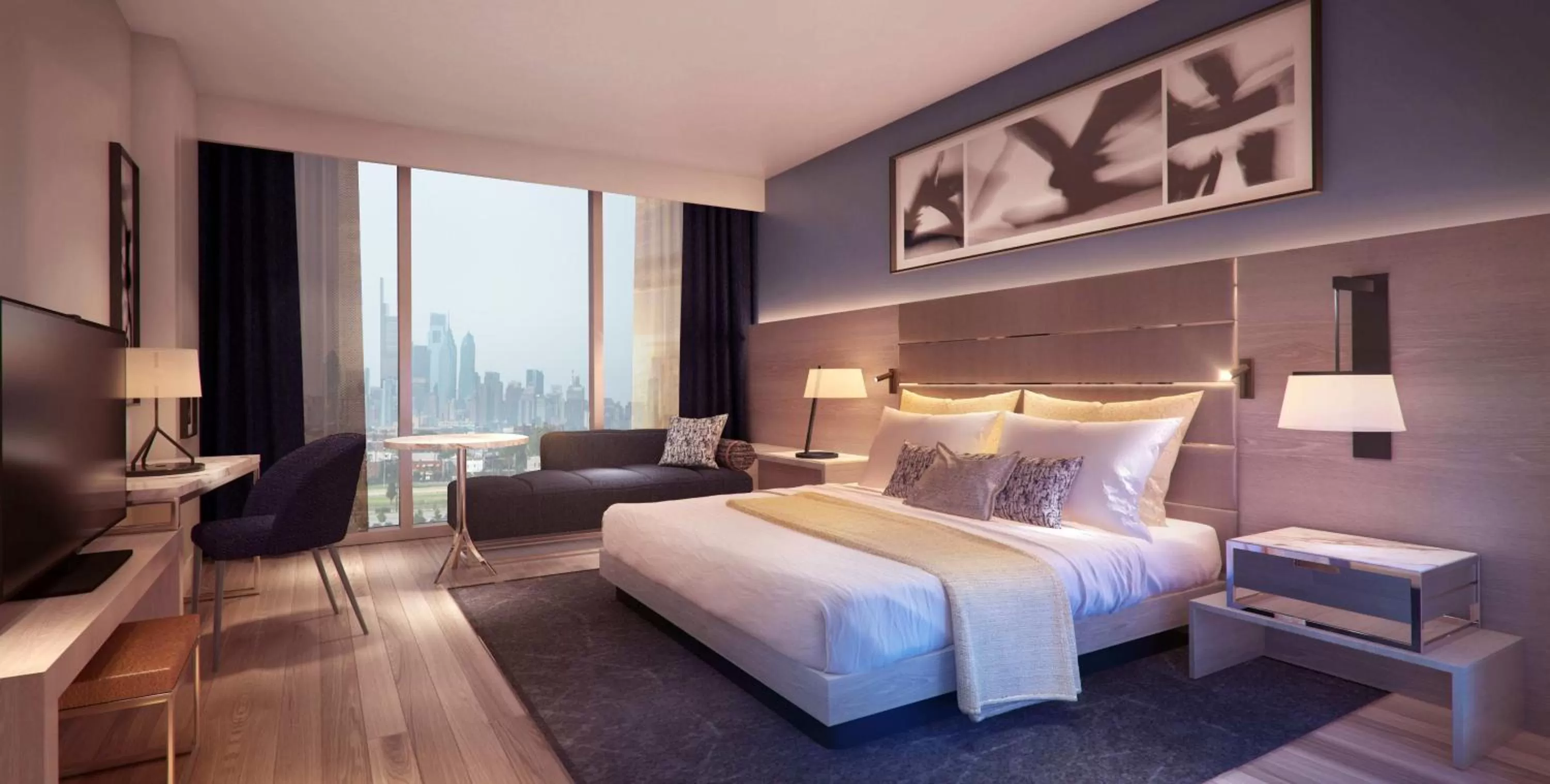 Bedroom, Bed in Live! Casino & Hotel - Philadelphia