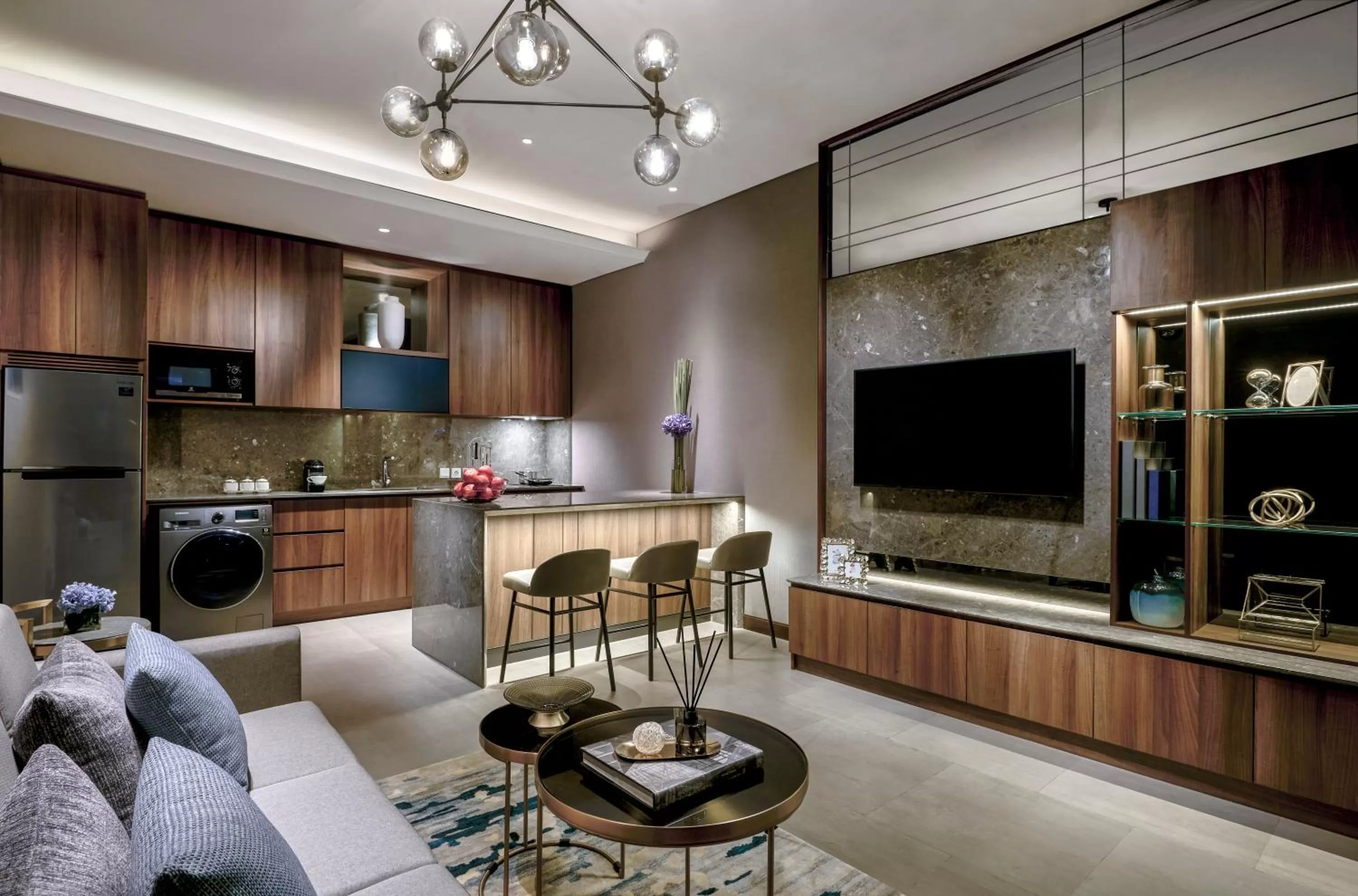 Living room in Oakwood Premier Cozmo Jakarta