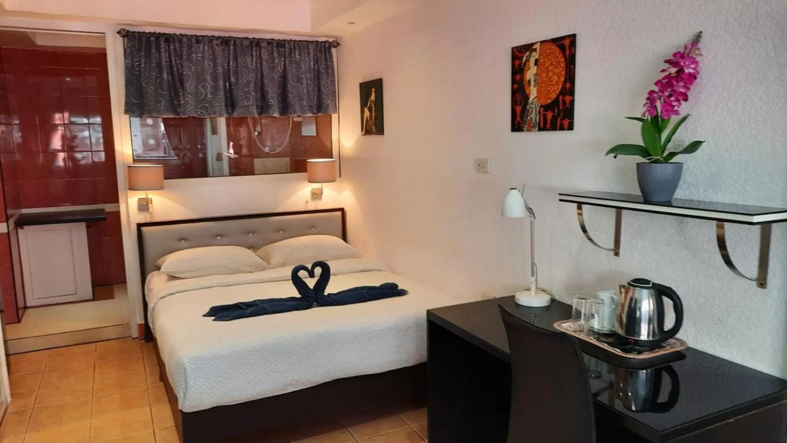 Photo of the whole room, Bed in Swiss Food Restaurant and room for rent