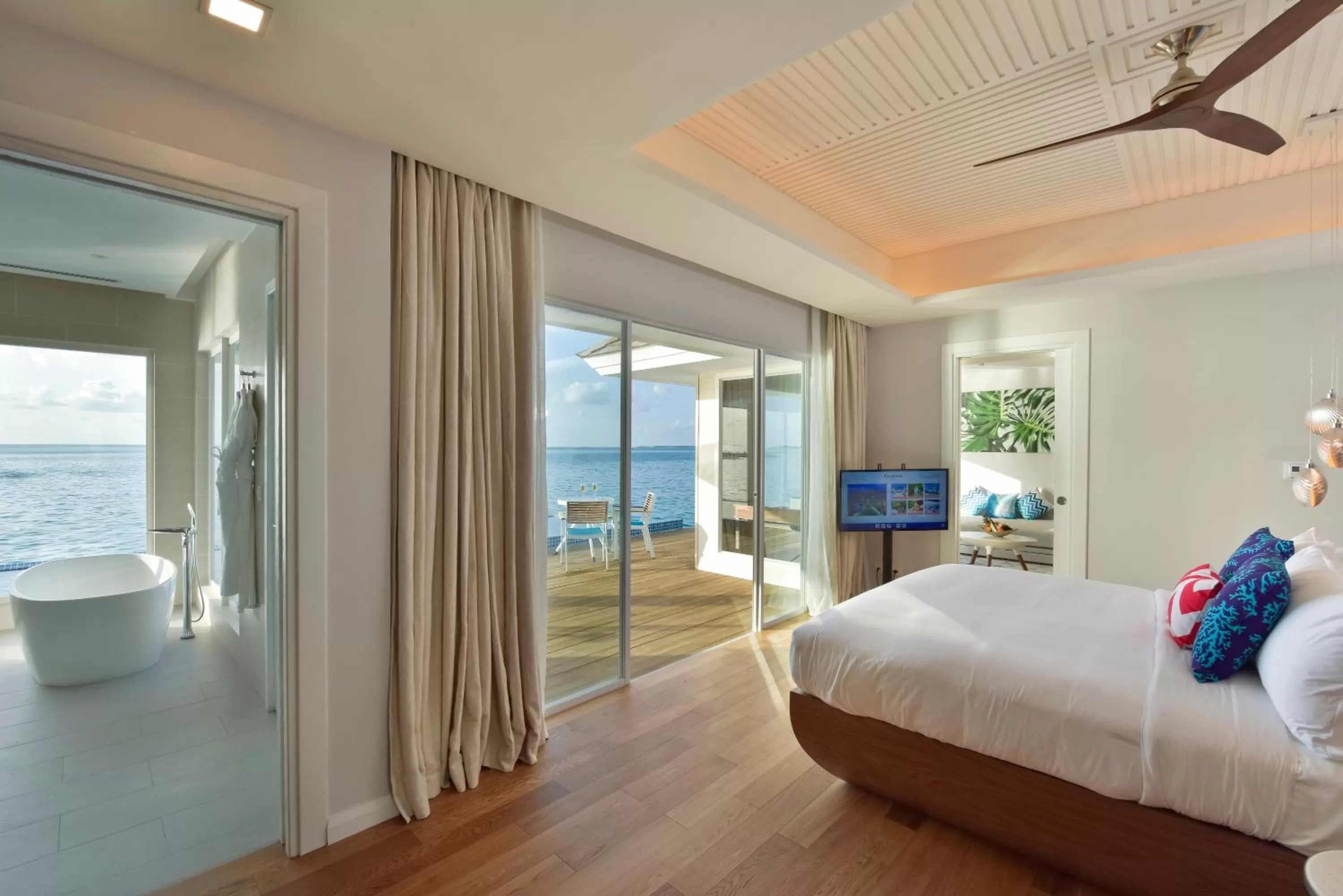 Bed in Kandima Maldives - 50 Percent Off Return Domestic Flights for stays of 4 nights or more between 11th April 2026 to 31st October 2026