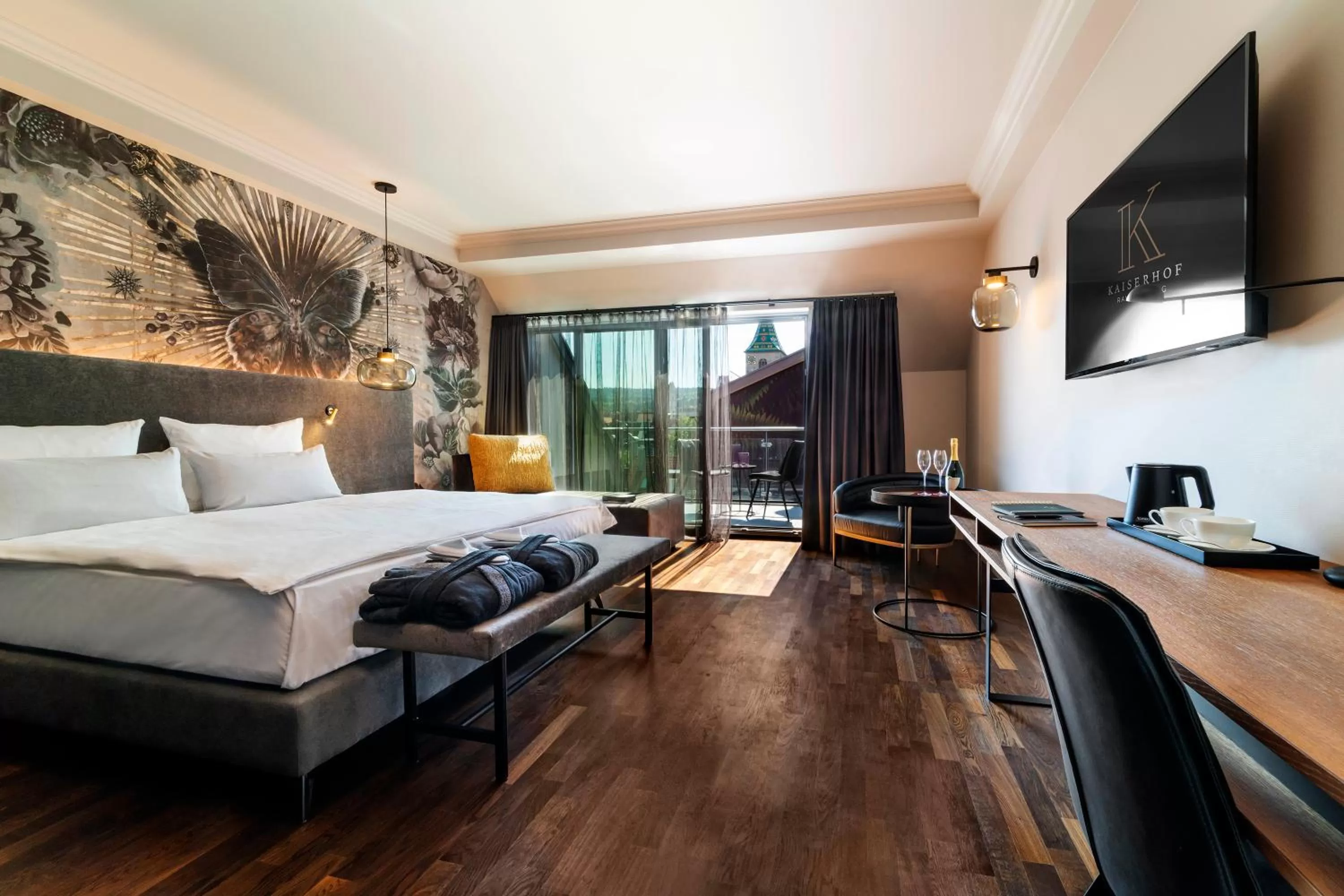 Bed in Hotel Kaiserhof Ravensburg