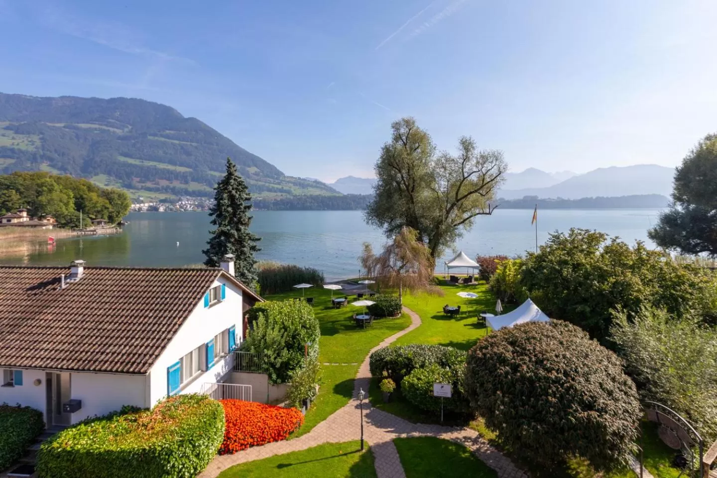 View (from property/room) in Swiss-Chalet Merlischachen - Romantik Schloss-Hotel am See