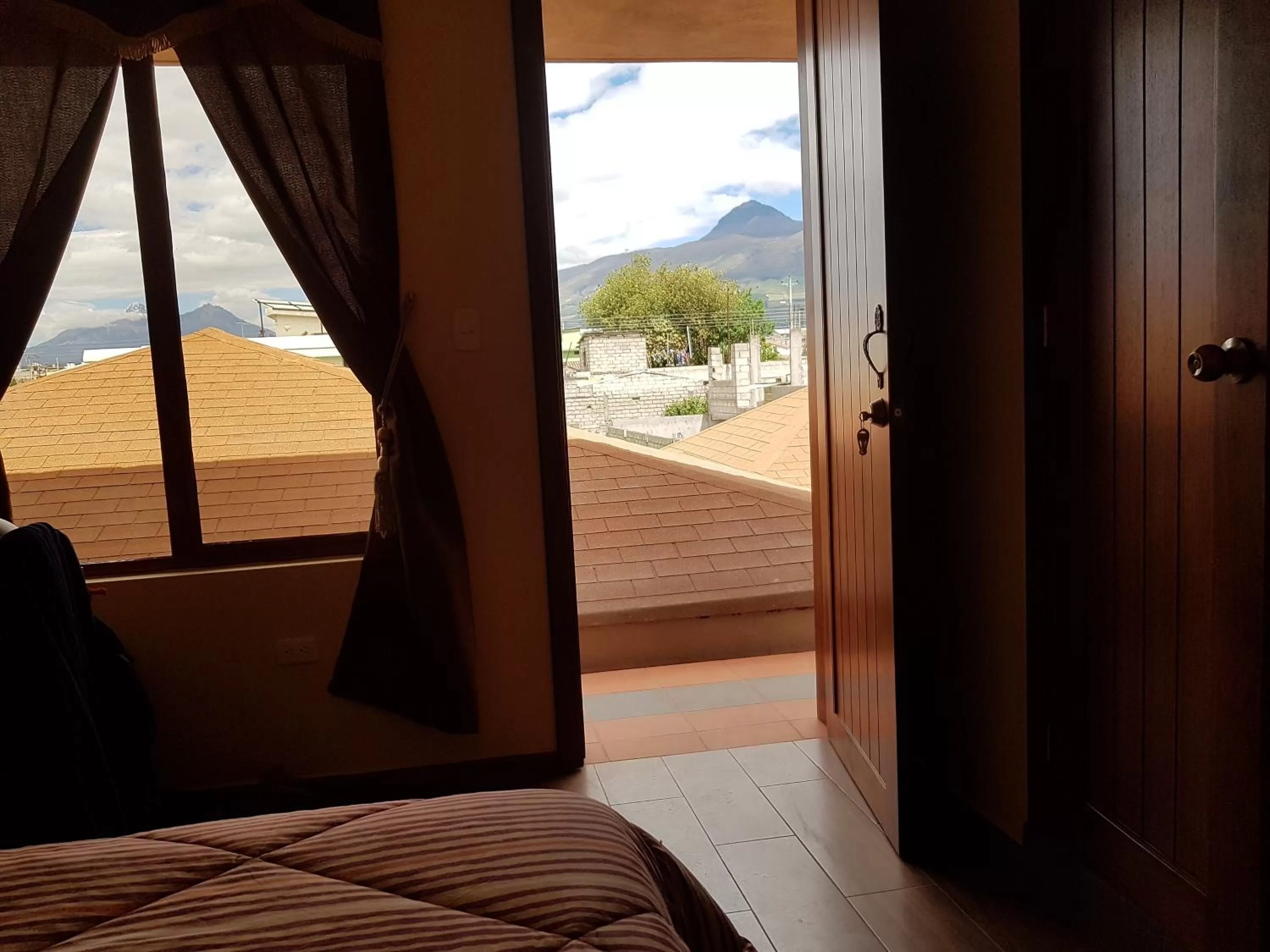 Bed, Mountain View in Casa del Montañero