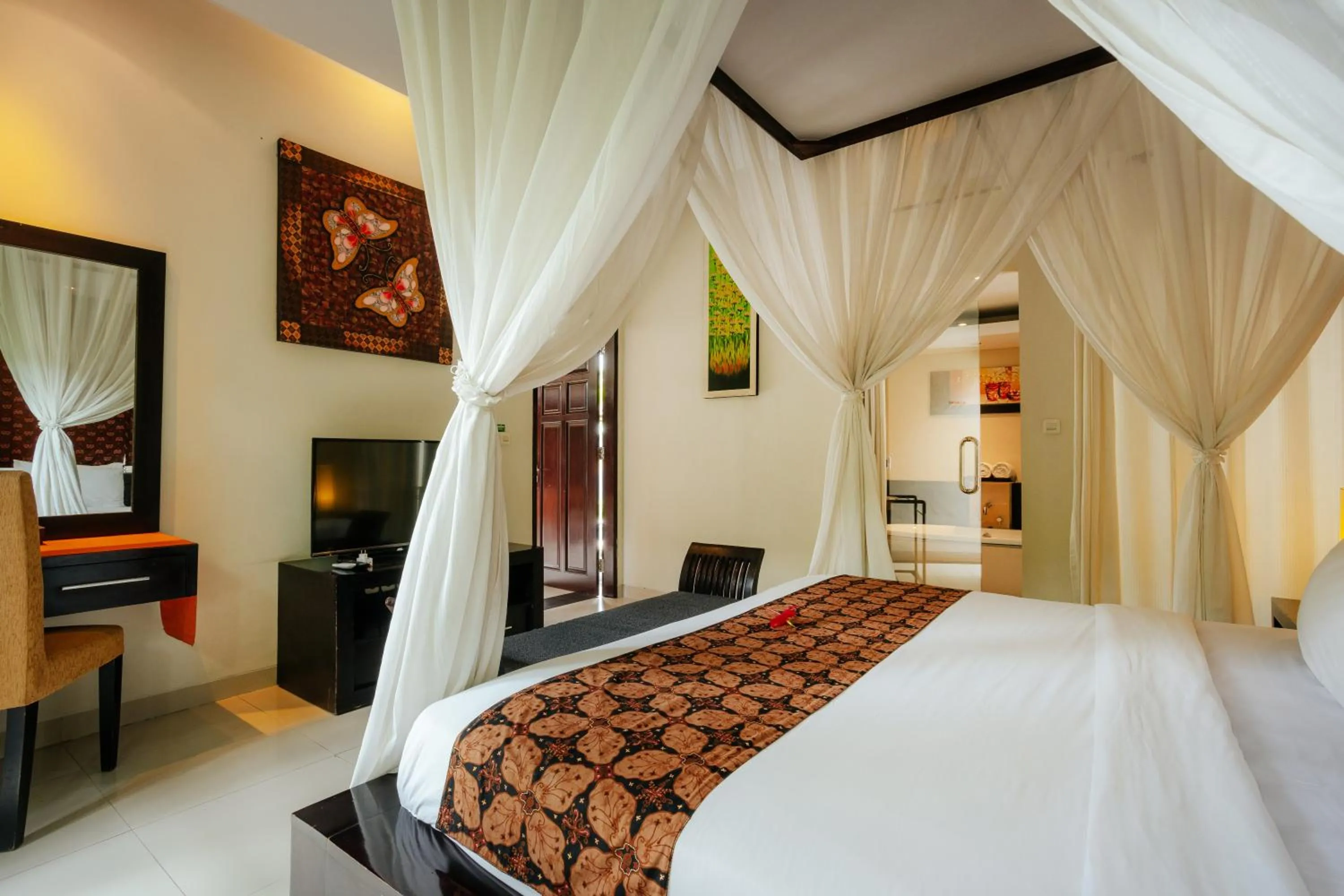Bed in The Bidadari Villas and Spa Umalas - Seminyak