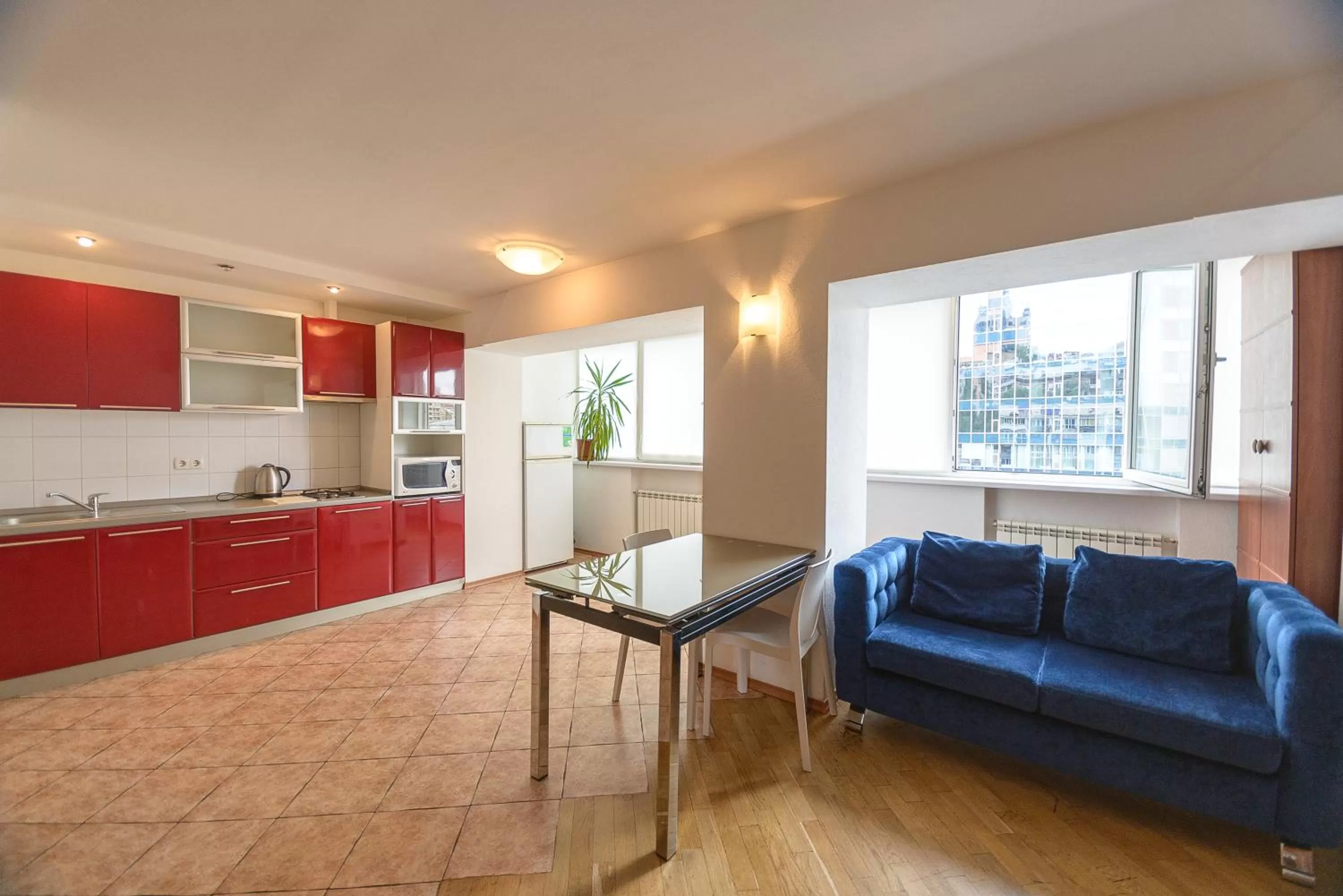 Living room, Kitchen/Kitchenette in Partner Guest House