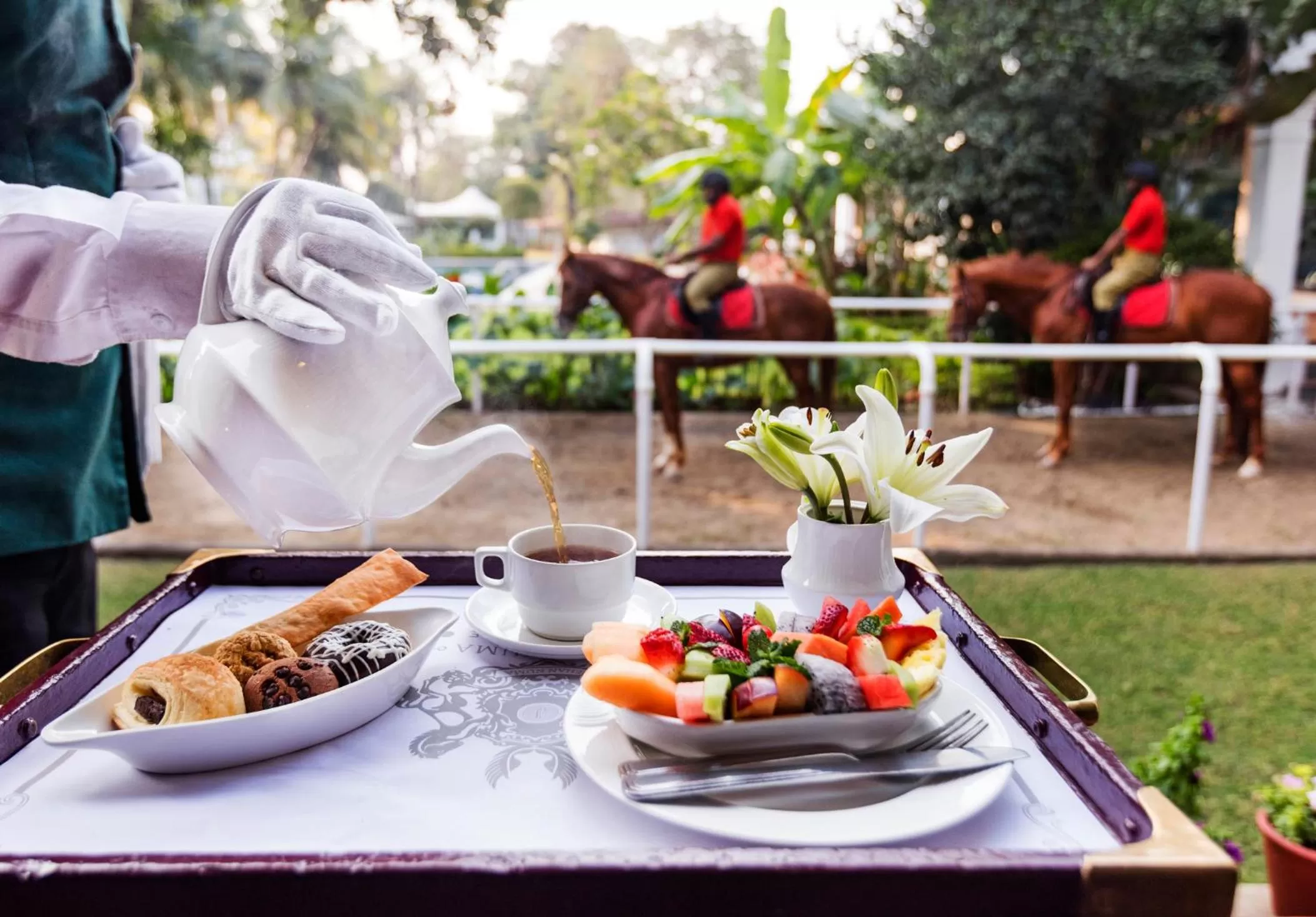 Pool view in Jehan Numa Palace Hotel