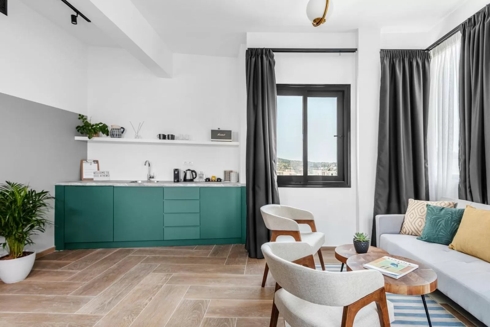 Living room in Play Theatrou Athens a member of Brown Hotels