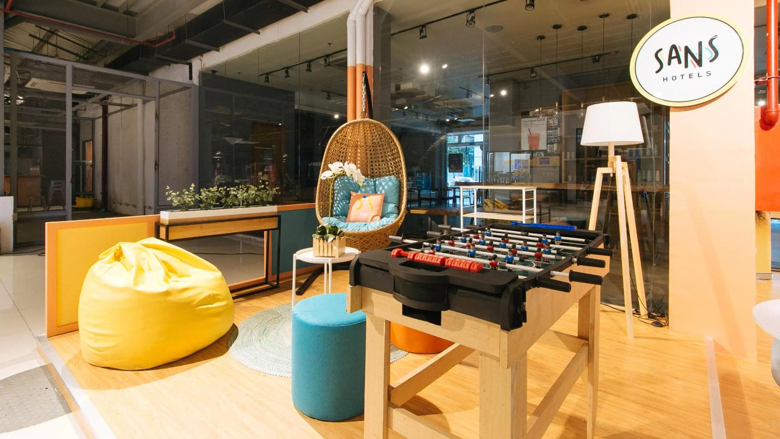 Seating area in Sans Hotel Laperal Manila