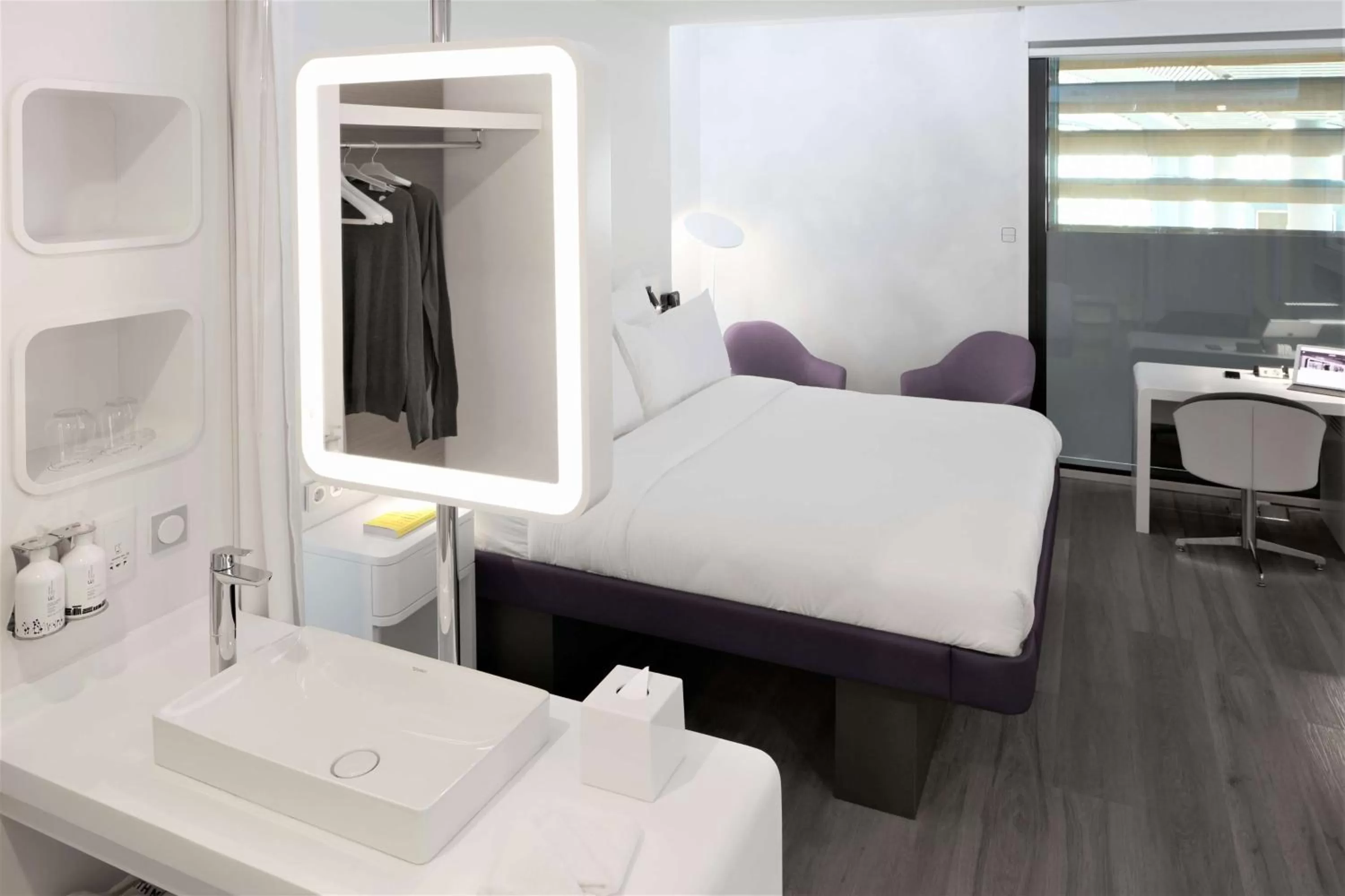 Bathroom, Bed in YOTEL Istanbul Airport, City Entrance