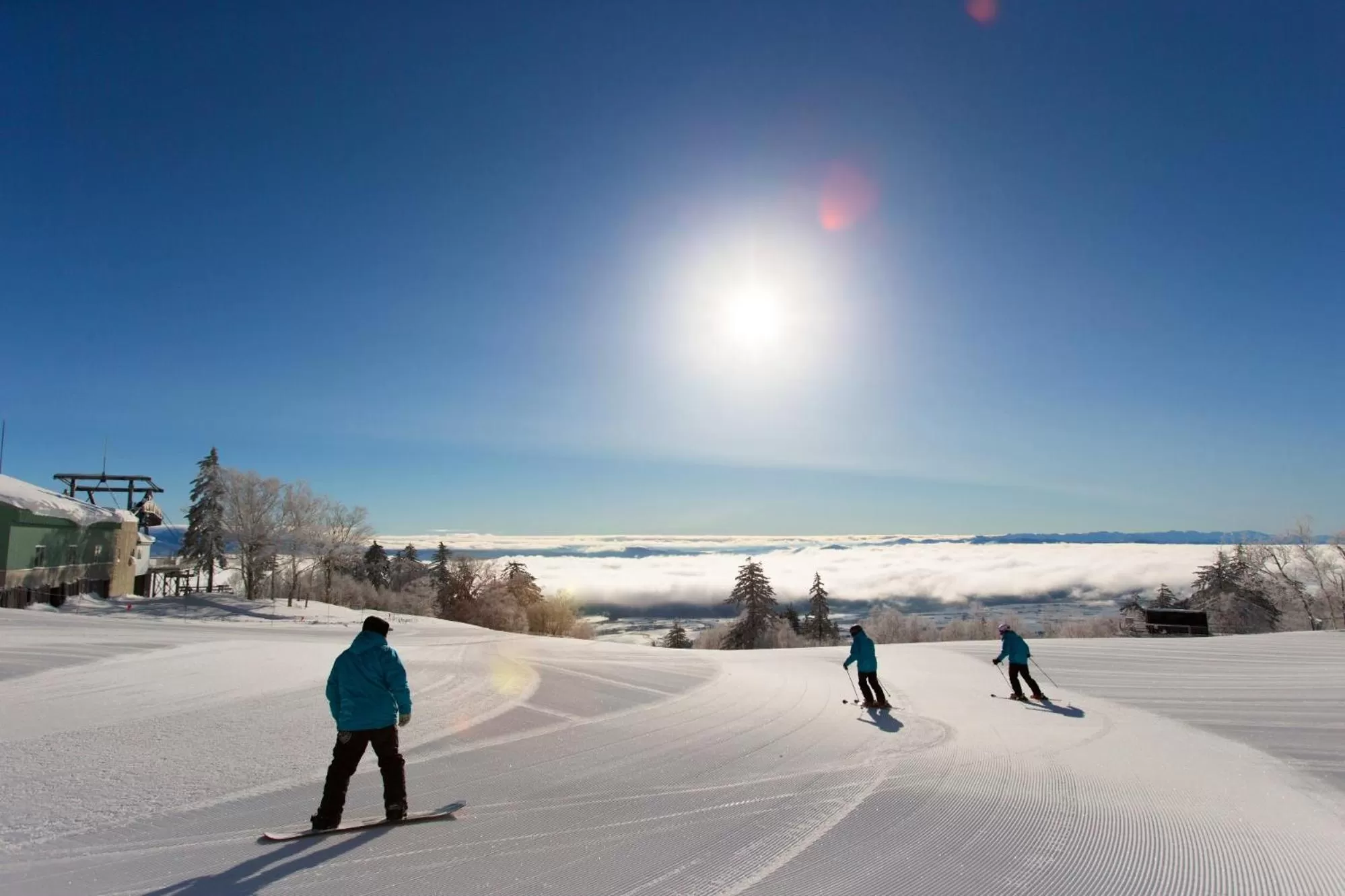 Skiing in La Vista Furano Hills Natural Hot Spring