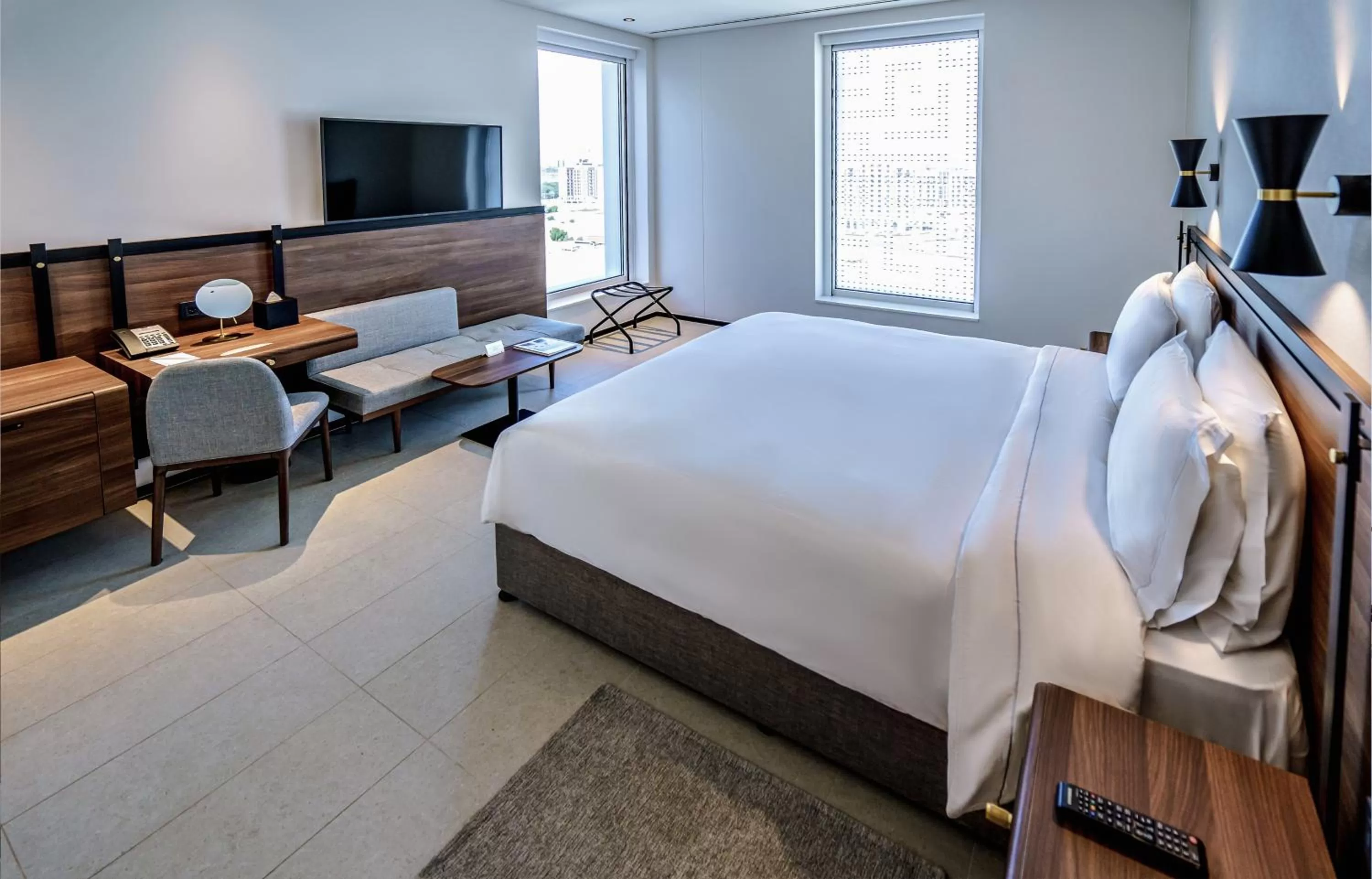 Bedroom, Bed in FORM Hotel Al Jaddaf, Dubai, a Member of Design Hotels