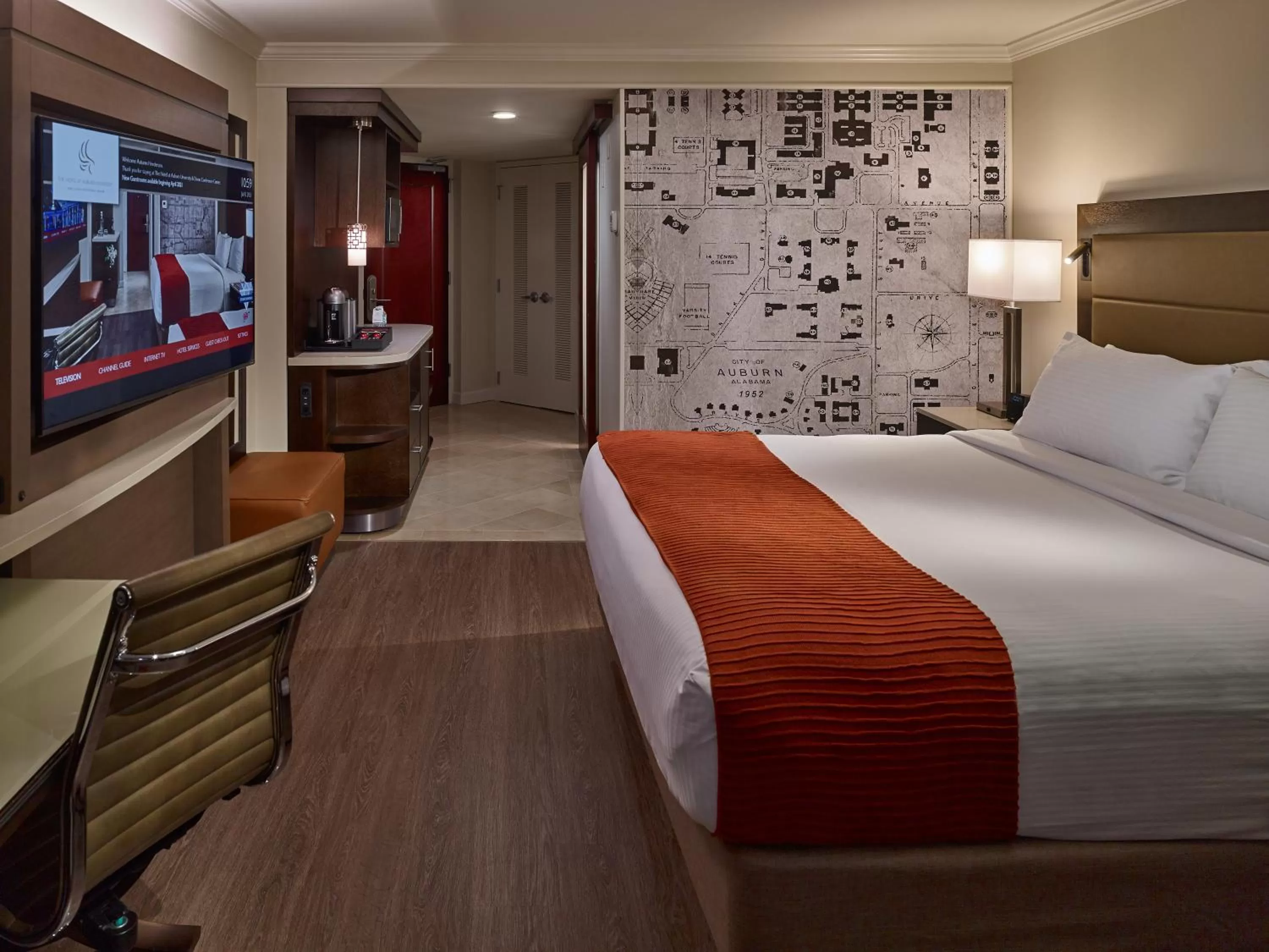 Bed in The Hotel at Auburn University