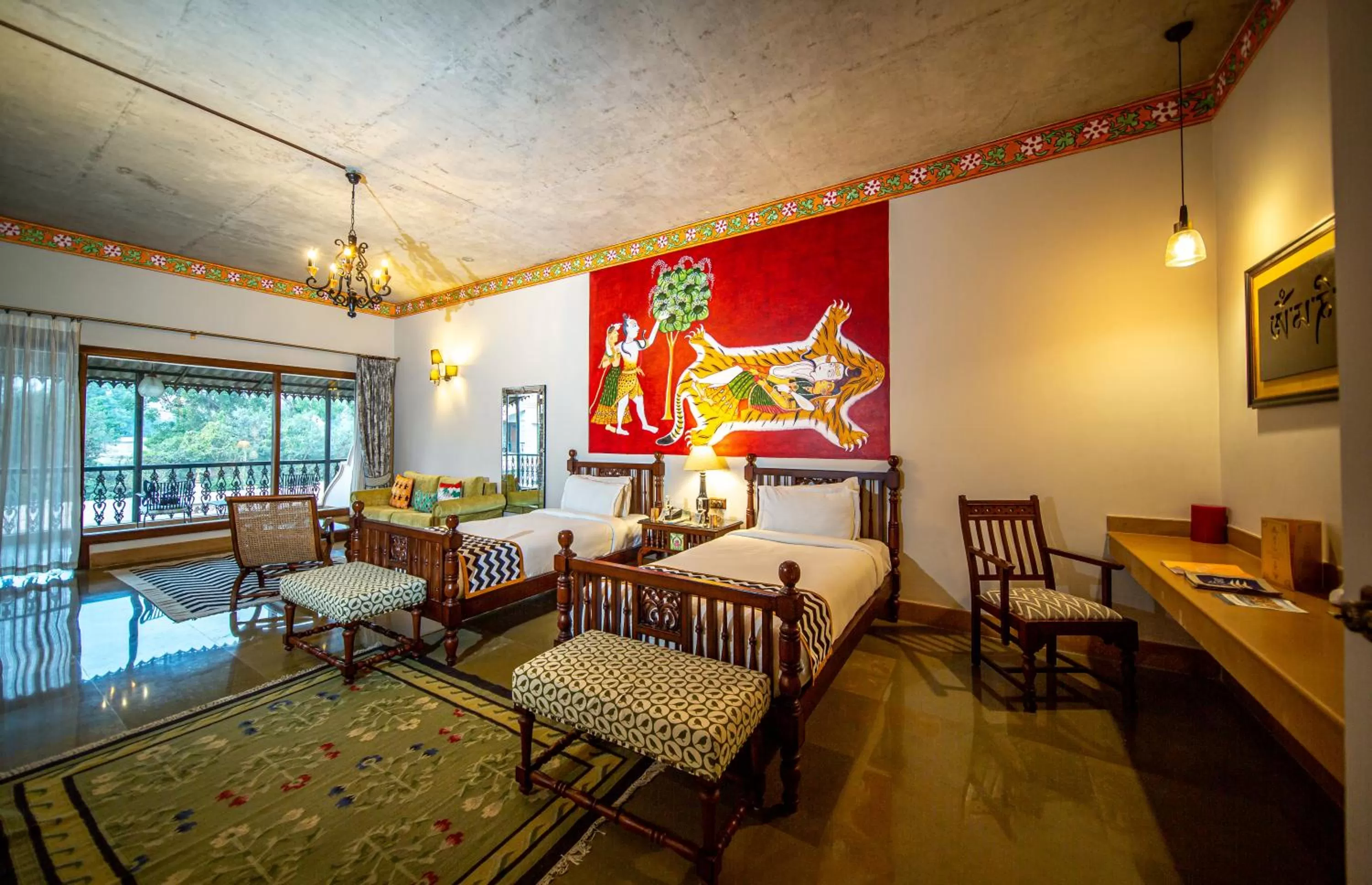 Seating area in Tree of Life Resort & Spa Varanasi