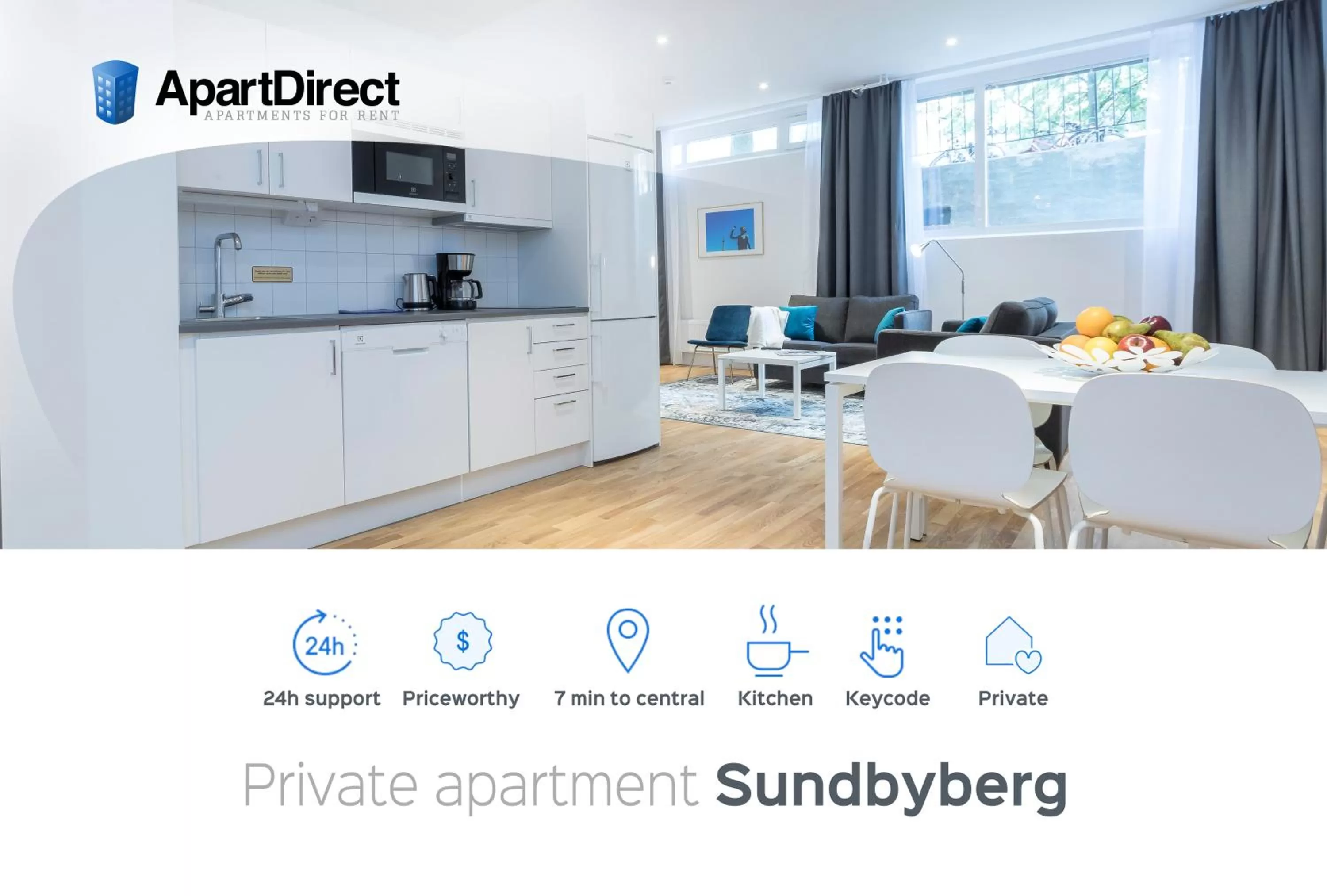 Kitchen or kitchenette in ApartDirect Sundbyberg
