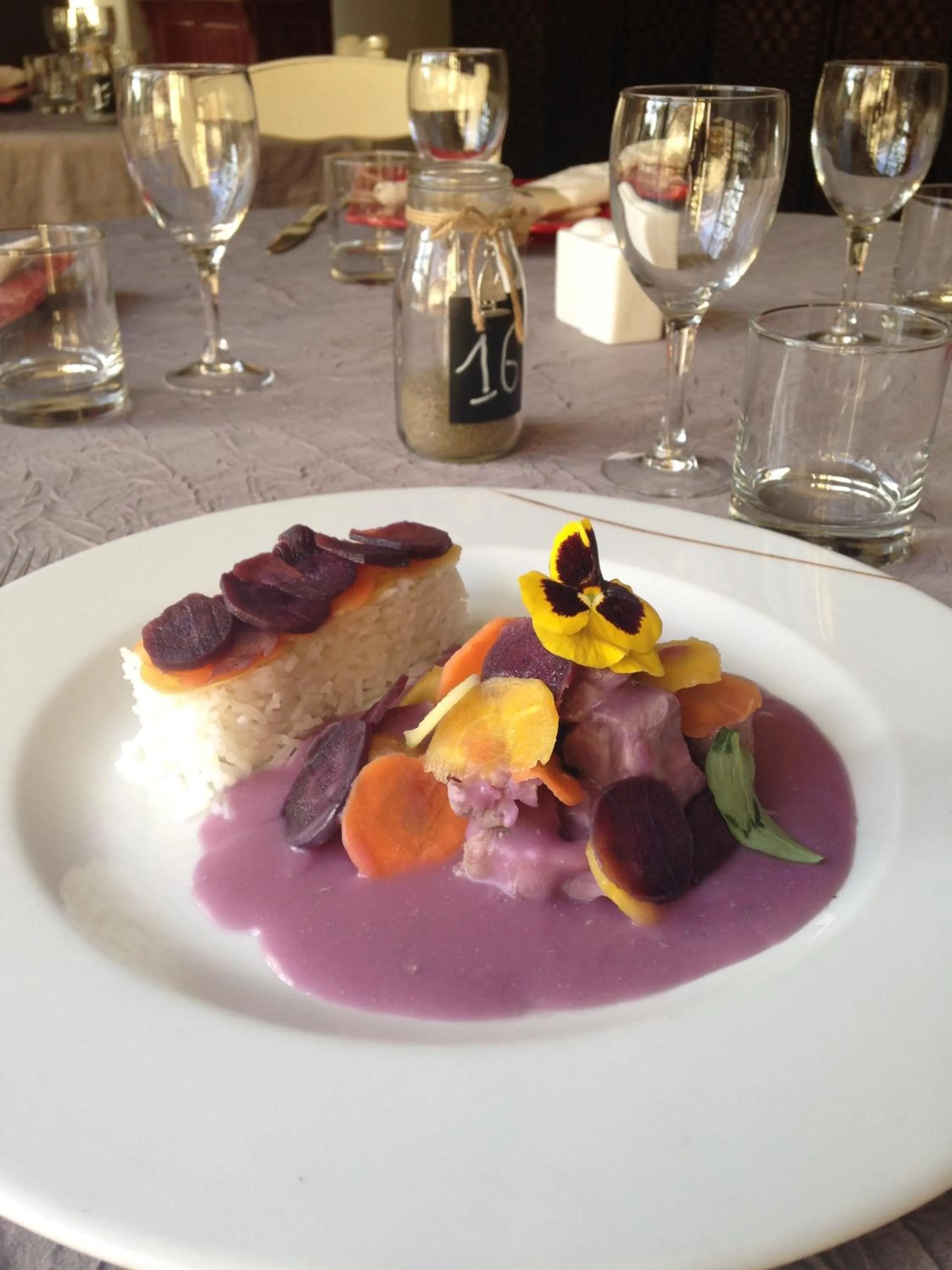 Food close-up in Logis Hotel la Ferme