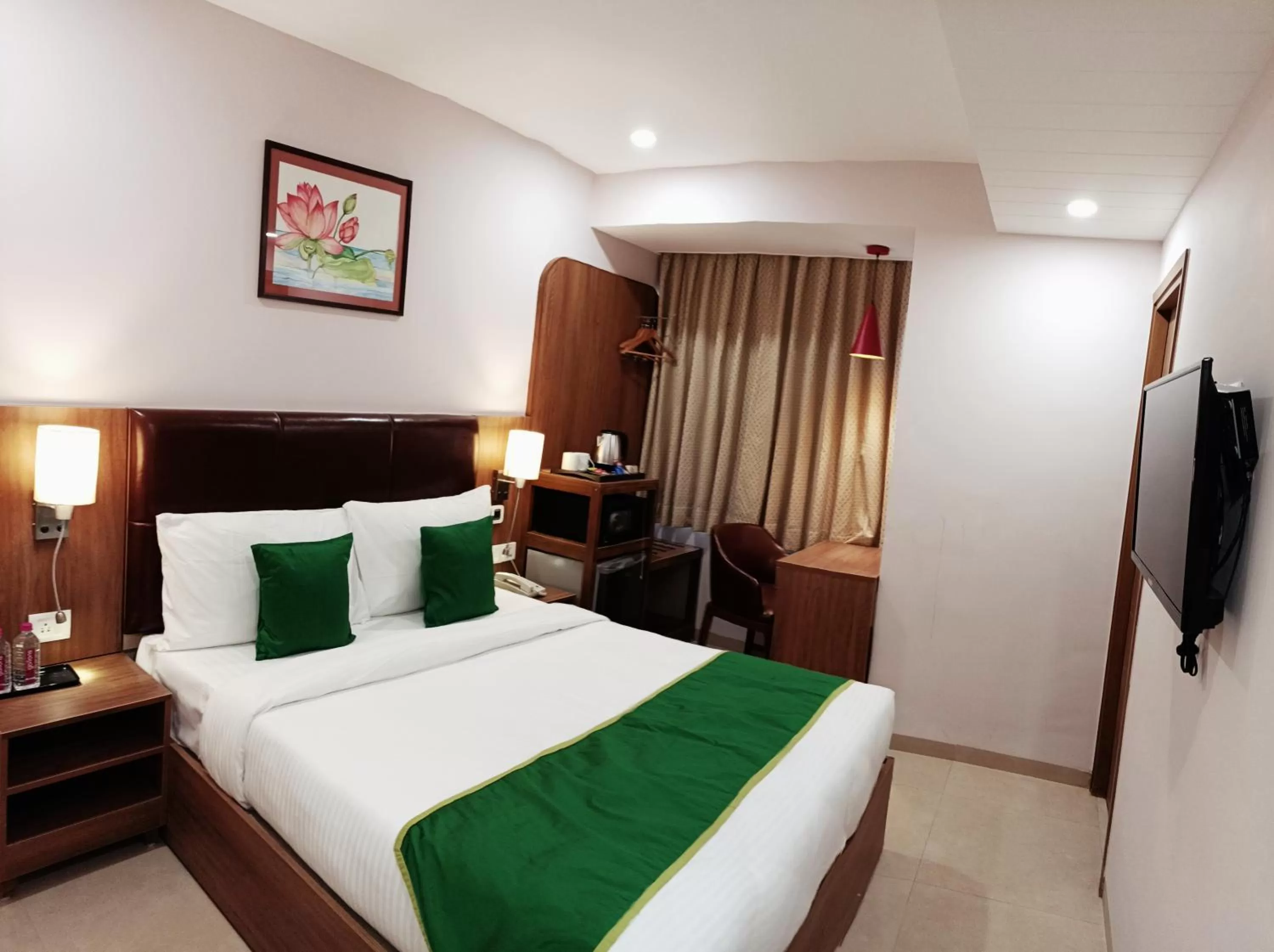 View (from property/room), Bed in The Beacon Hotel Vadodara