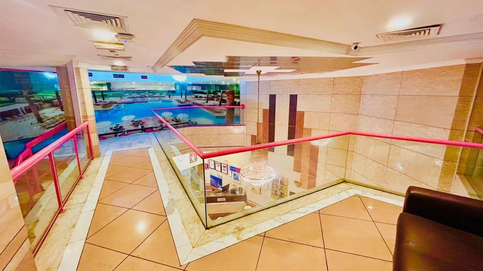 Swimming pool in Queens Hotel Next Sabkha Bus Station