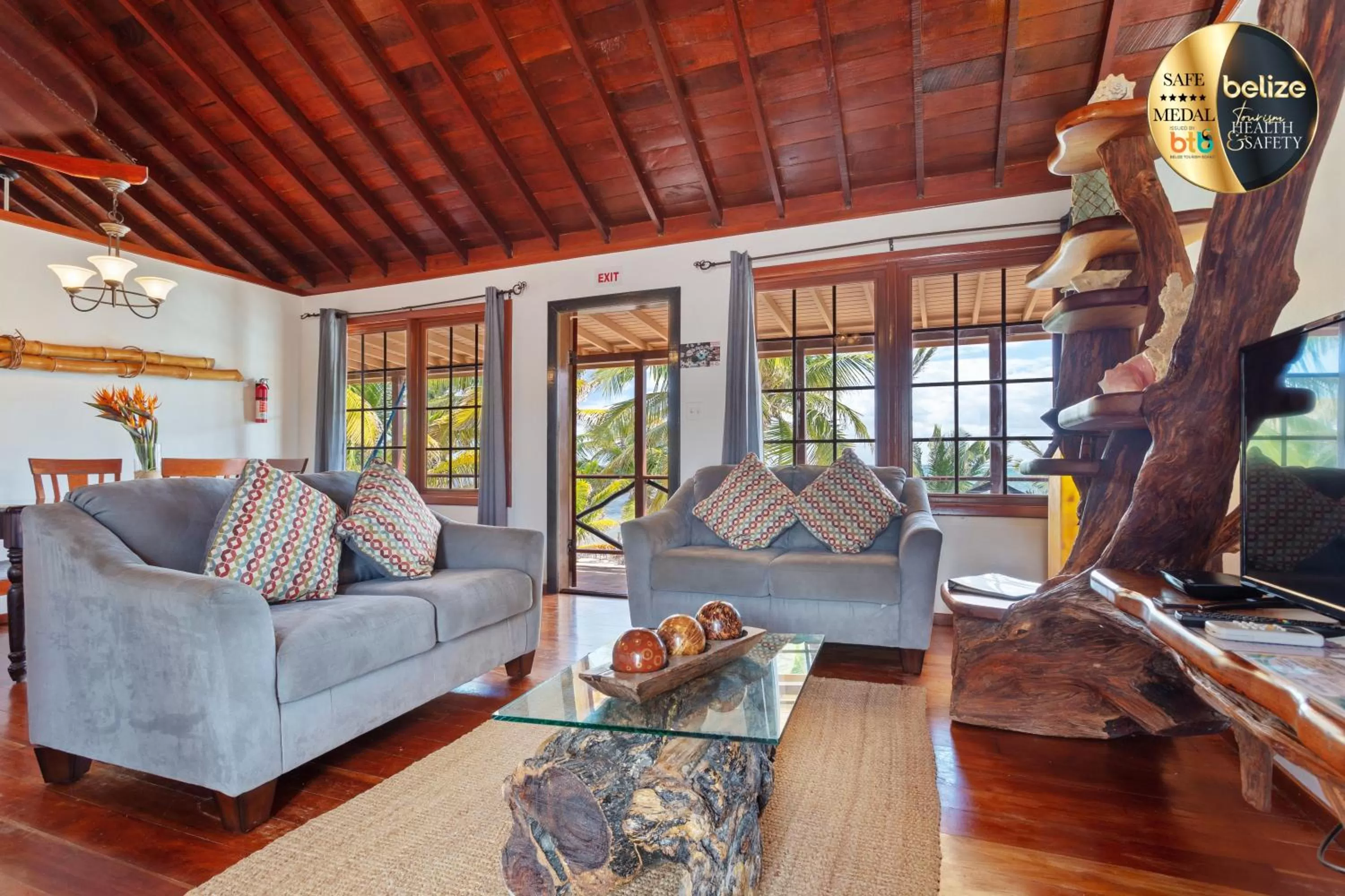 Living room in Portofino Beach Resort-An Authentic Island Escape!