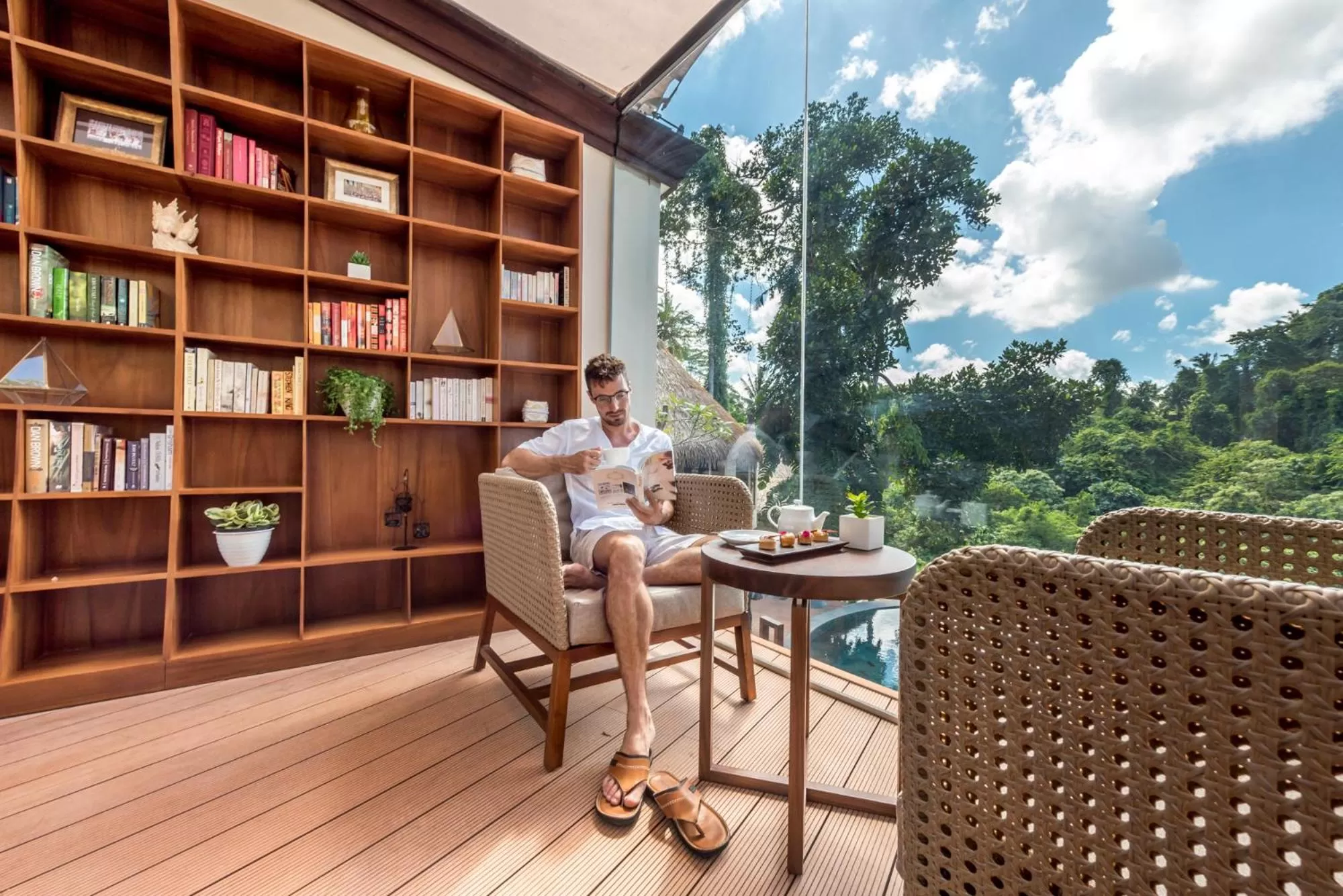 Library in tanadewa Resort Ubud Bali by Cross Collection