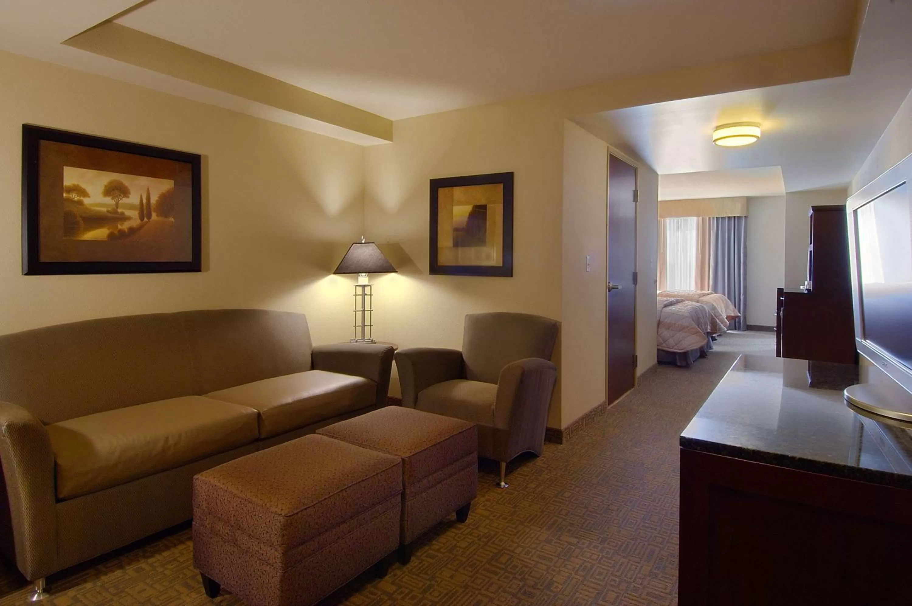 Living room, Bed in Hilton Garden Inn Ft Worth Alliance Airport