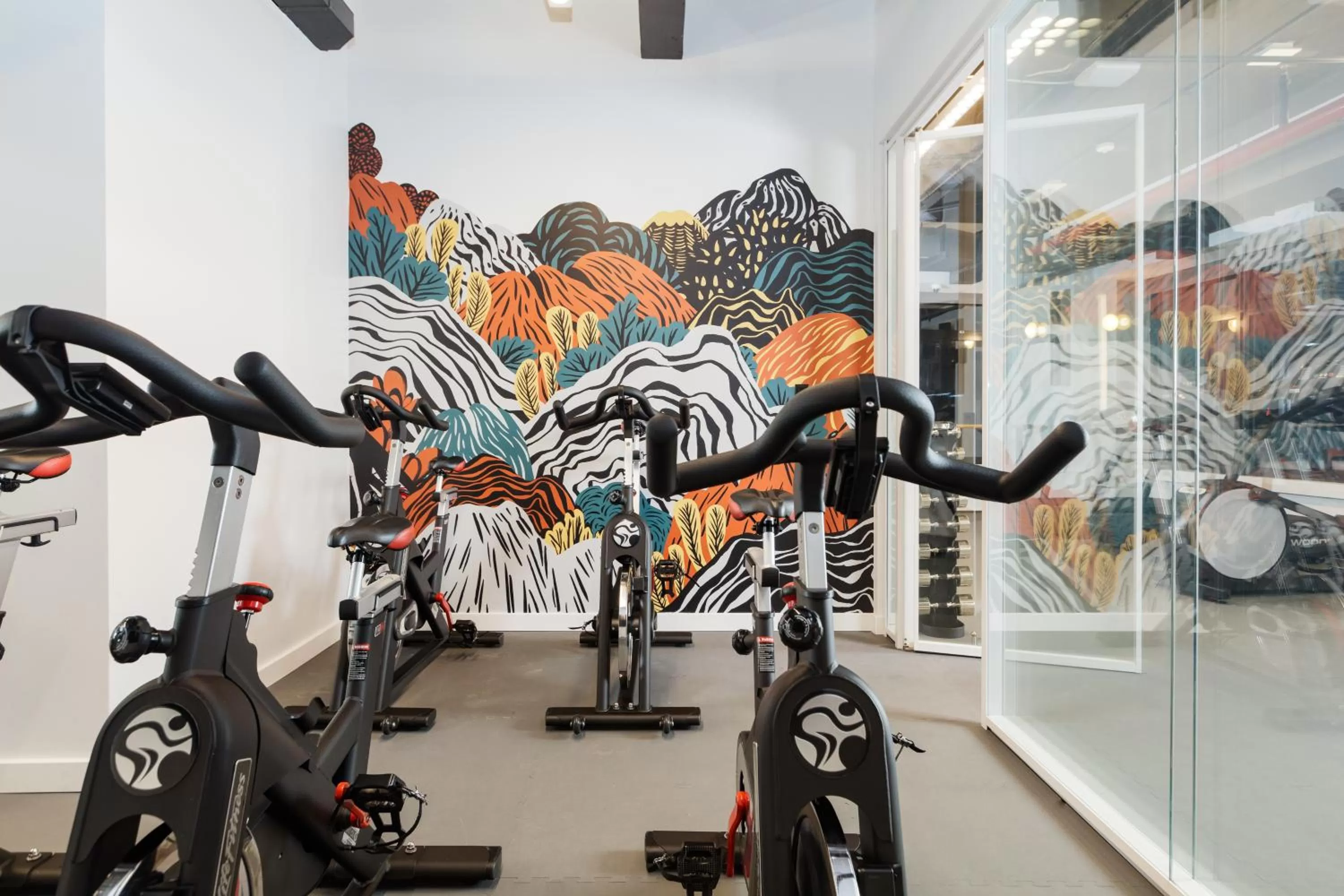 Fitness centre/facilities in Placemakr Wall Street