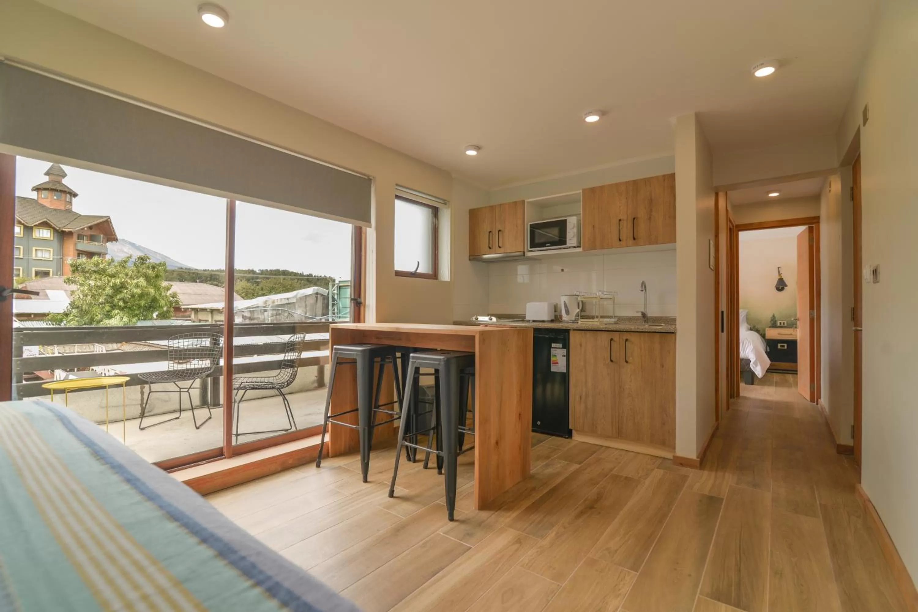 Kitchen or kitchenette in Mawün Hotel Pucón