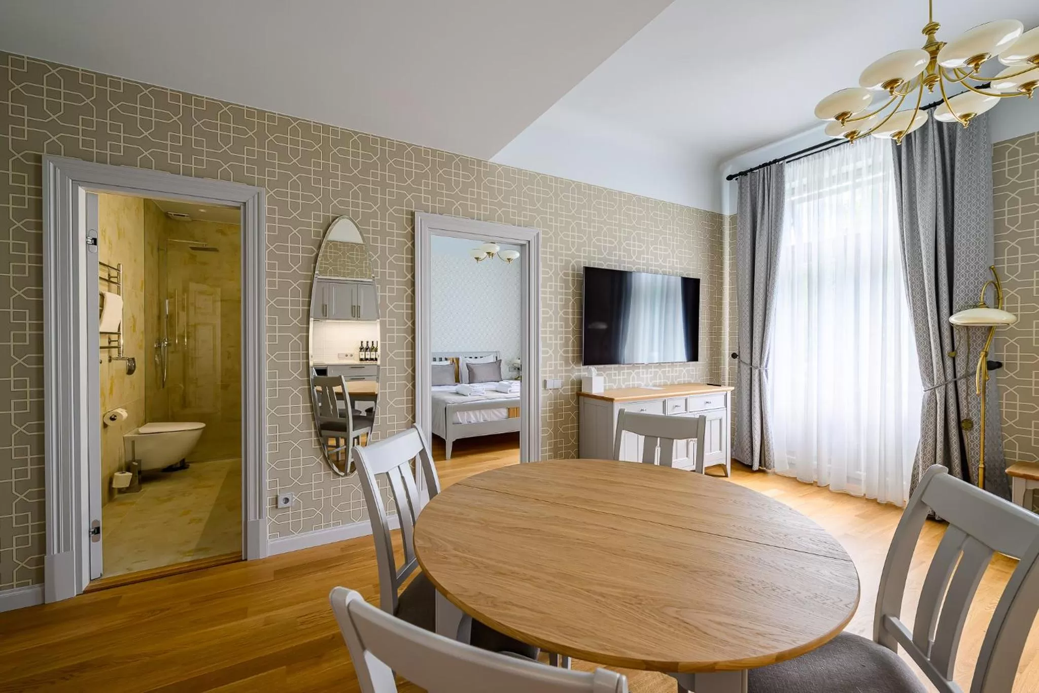 TV and multimedia, Dining Area in Roze Kūrmājas Residence