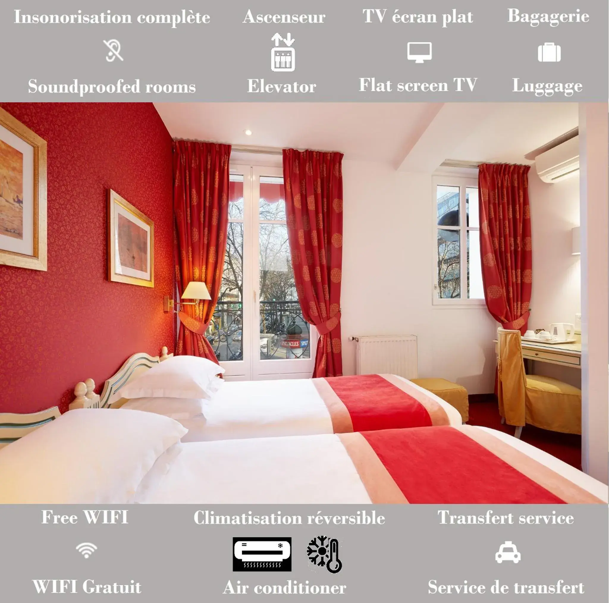 Twin Room in Austin's Saint Lazare Hotel Twin Room in Austin's Saint Lazare Hotel