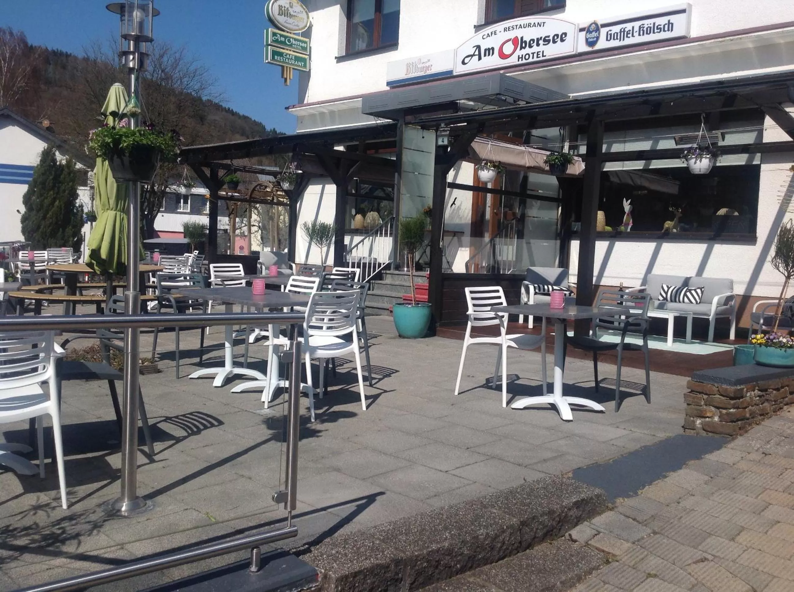 Patio, Restaurant/Places to Eat in Am Obersee Hotel