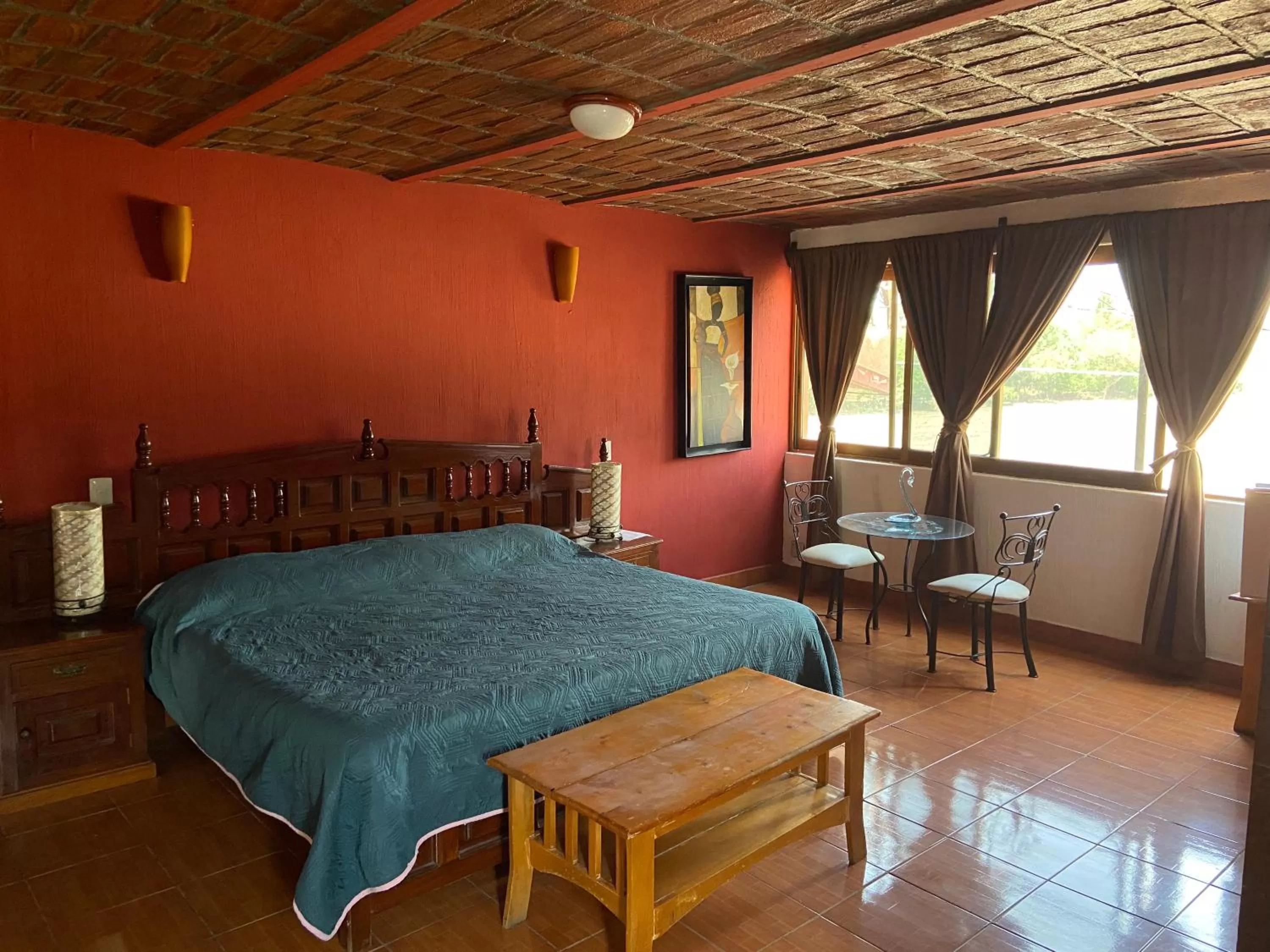 Bed in Hotel Hacienda el Ceboruco