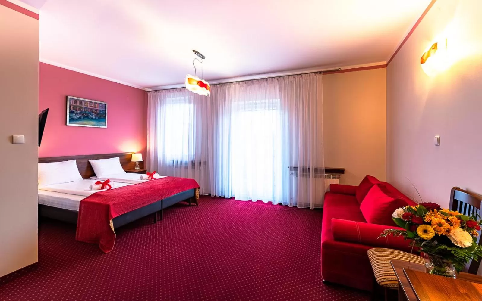 Bed in Hotel Kasztelan