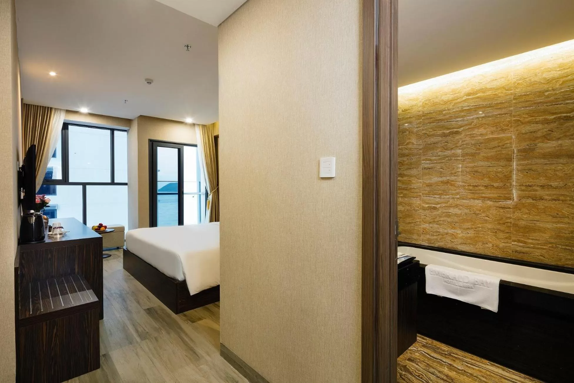 Bathroom, Bed in Emerald Bay Hotel & Spa Nha Trang