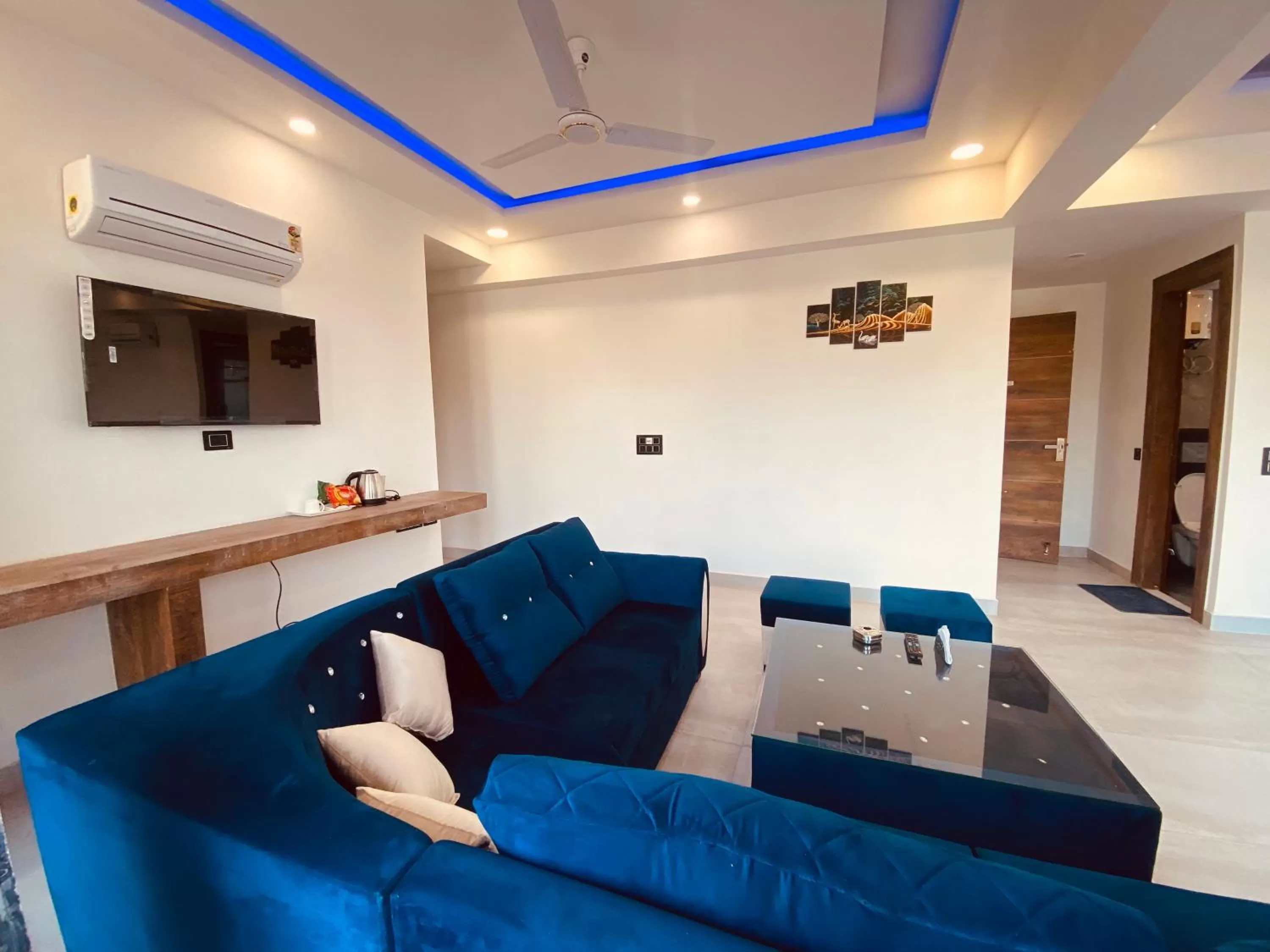 Living room, Seating Area in The Metro Stay By F9 Hotels-Near Sector 18 Metro Station Noida