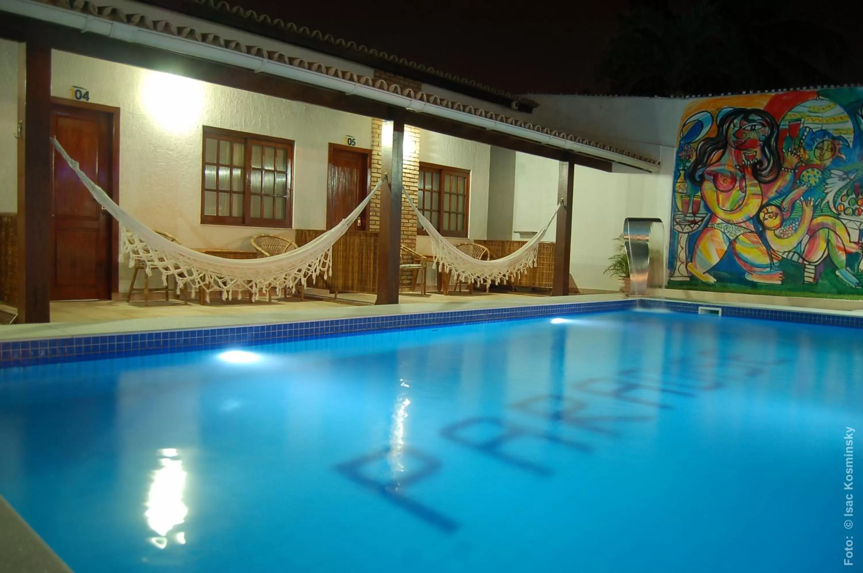 Night, Swimming Pool in Hotel Pousada Salvador Paradise