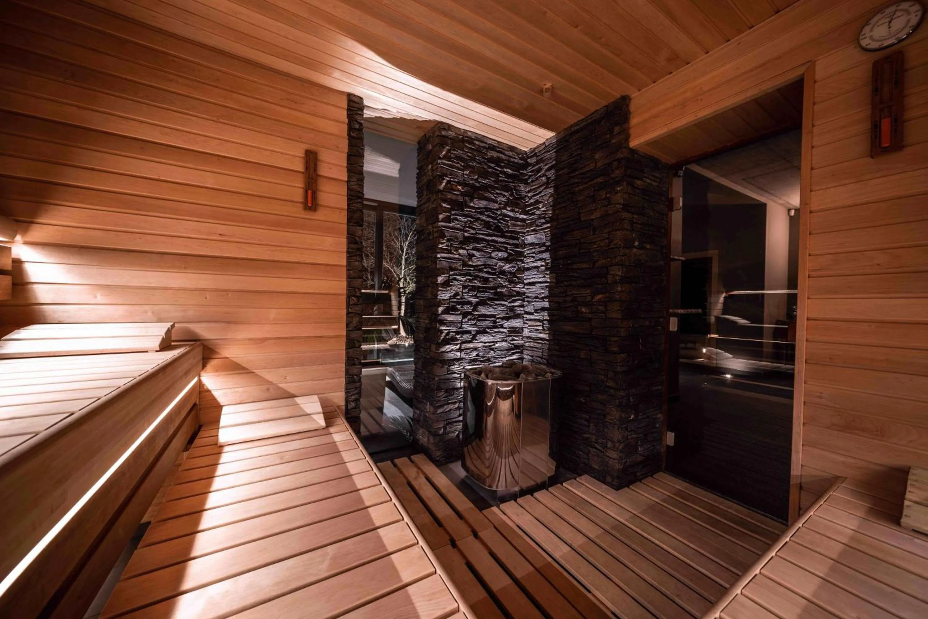 Sauna in Volcano Spa Hotel