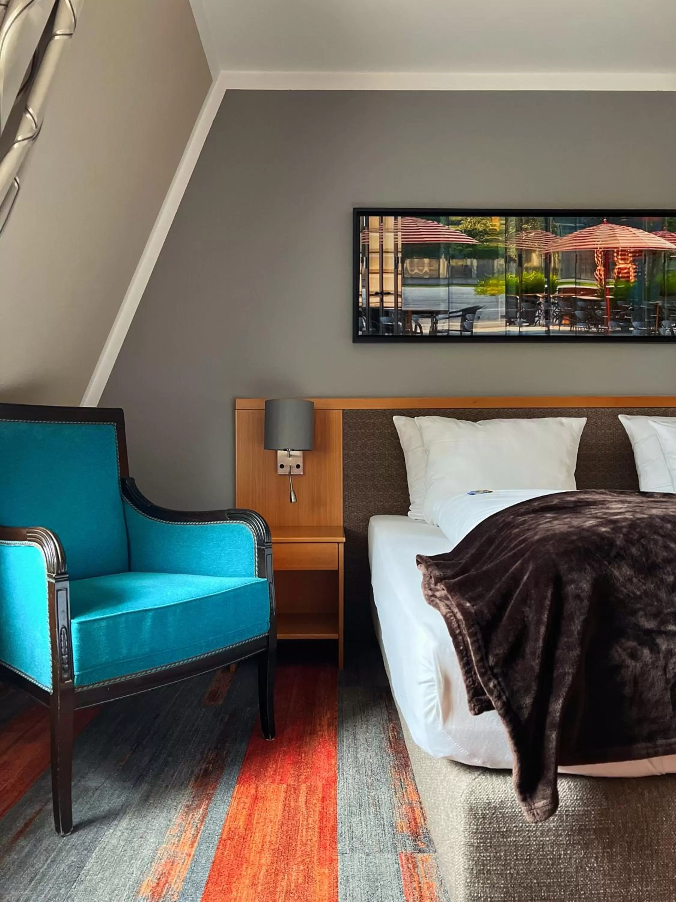 Seating area, Bed in Hotel Prinz