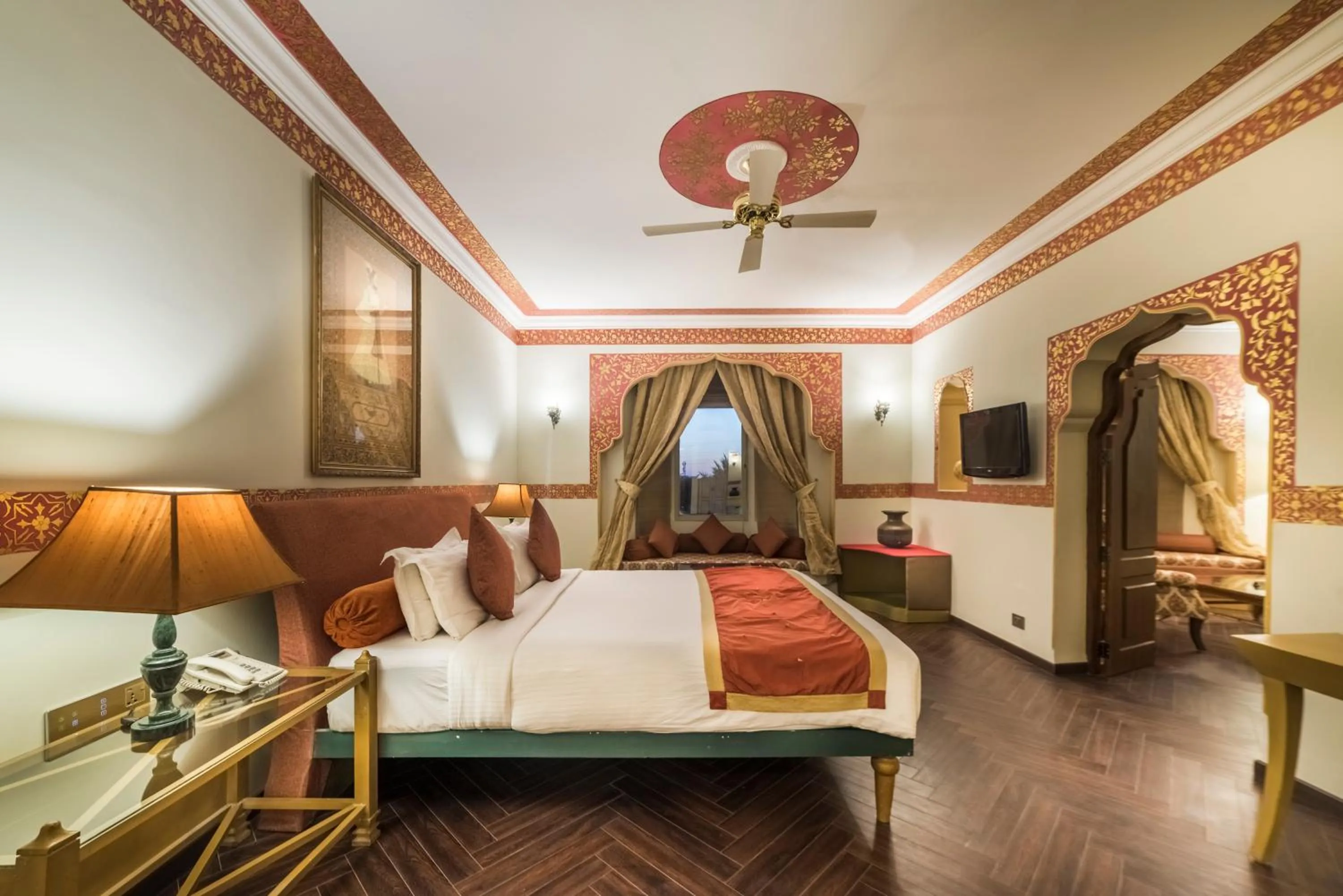 Photo of the whole room, Bed in Fort Rajwada,Jaisalmer