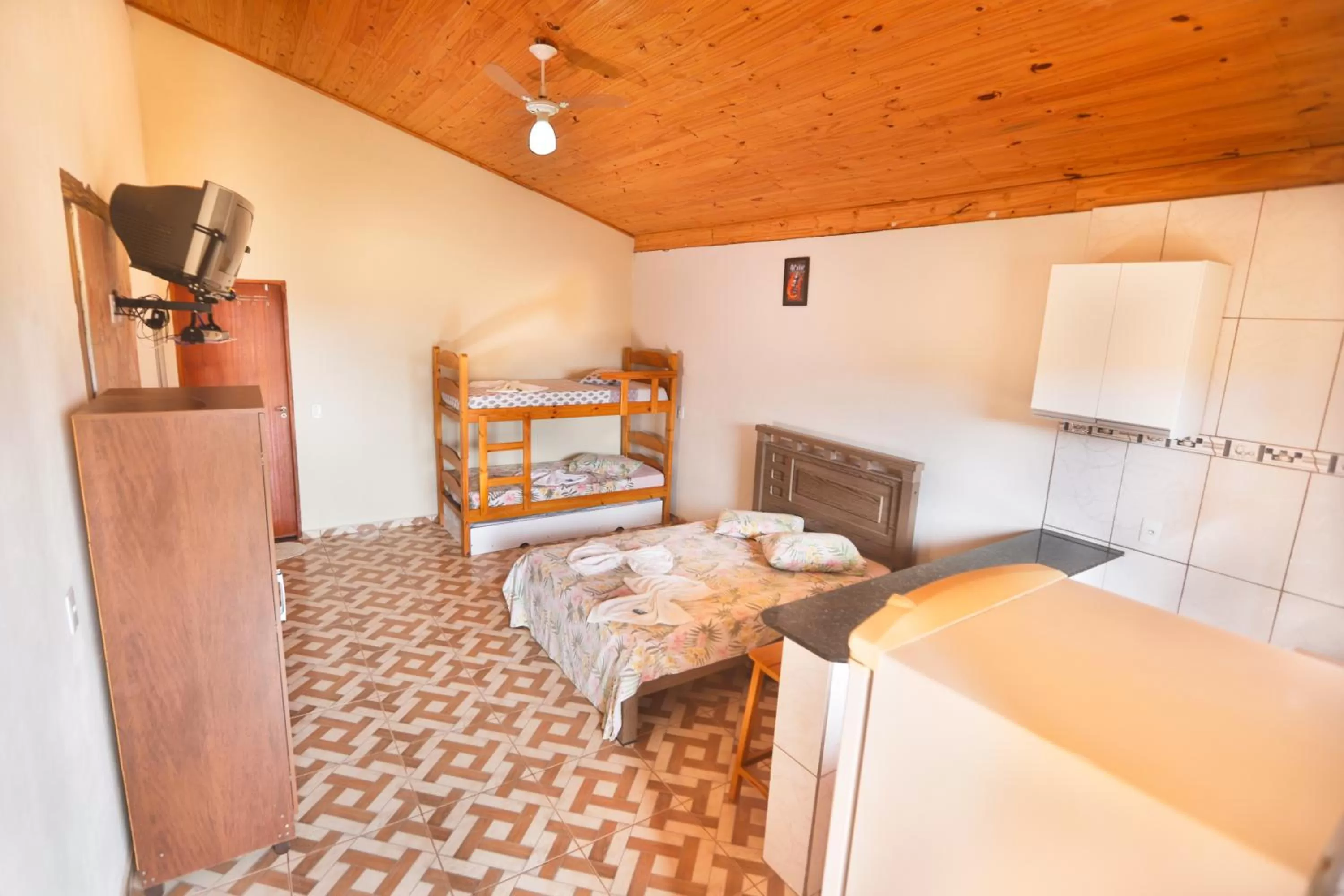 Bed in Pousada e Chales Por do Sol