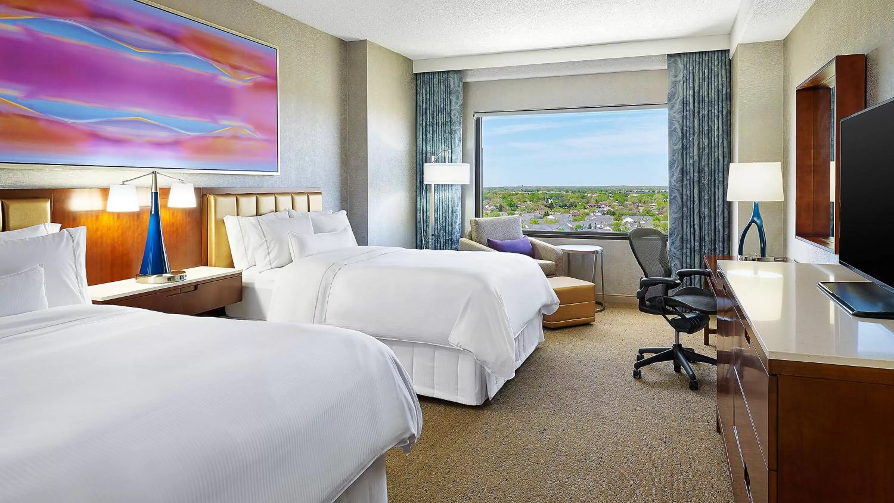 Double Room with Two Double Beds and Roll-in Shower - Mobility and Hearing Accessible in The Westin Chicago Northwest