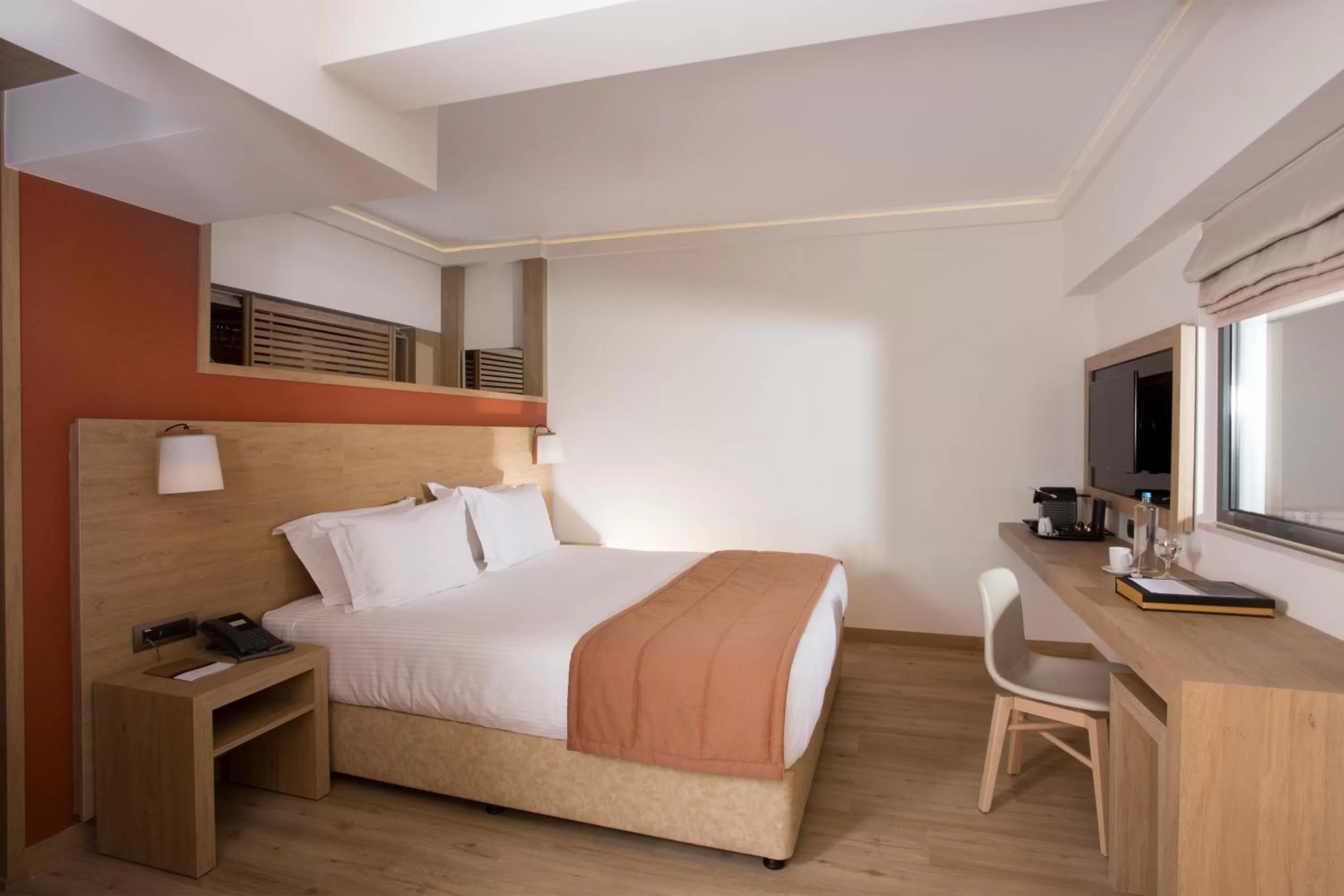 Bed in Golden Age Athens Hotel