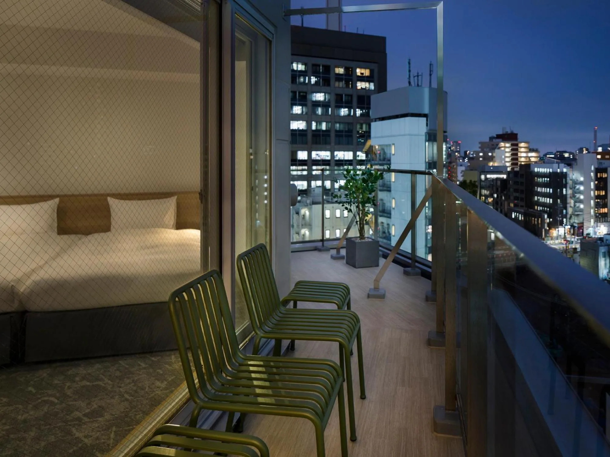 Balcony/Terrace, Bed in Tokyu Stay Shibuya Shin-Minamiguchi