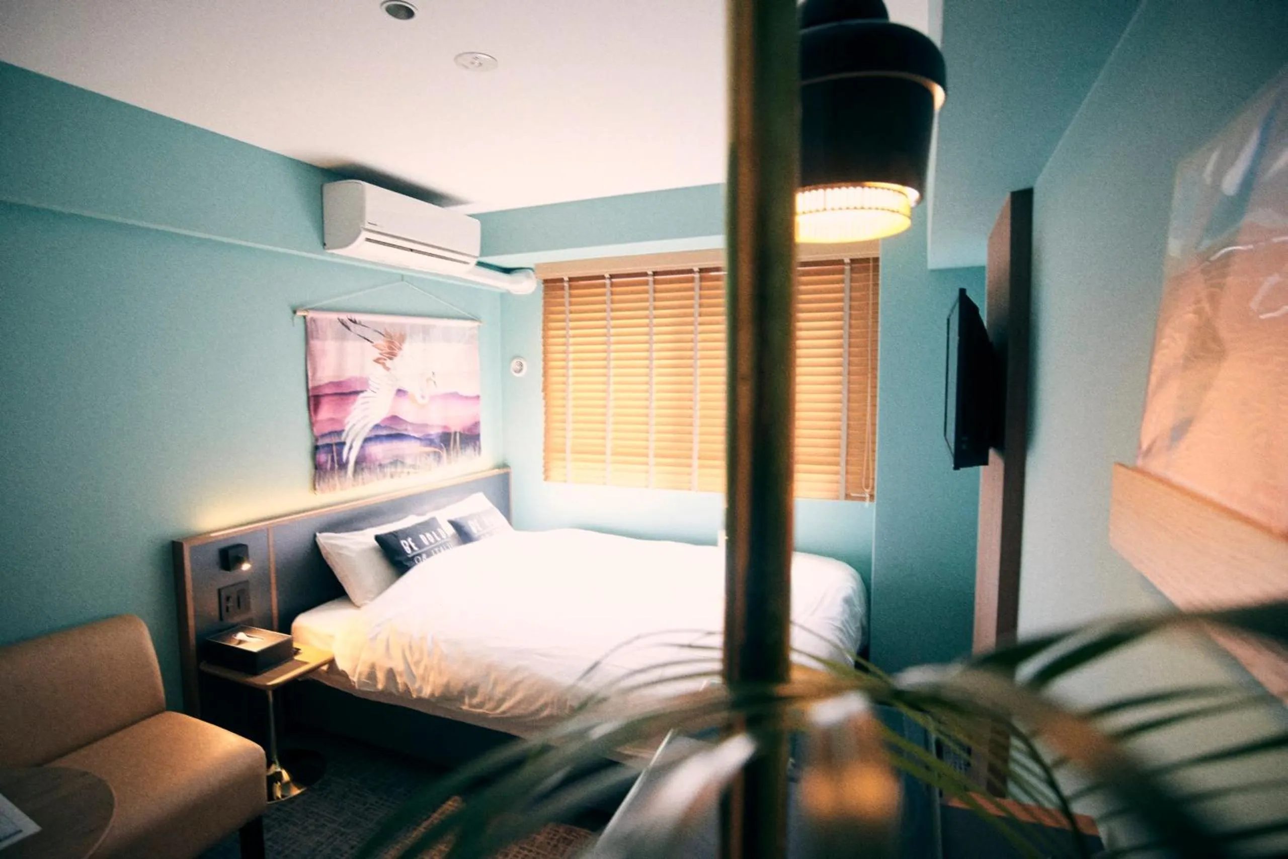 Bed in Hotel She, Kyoto